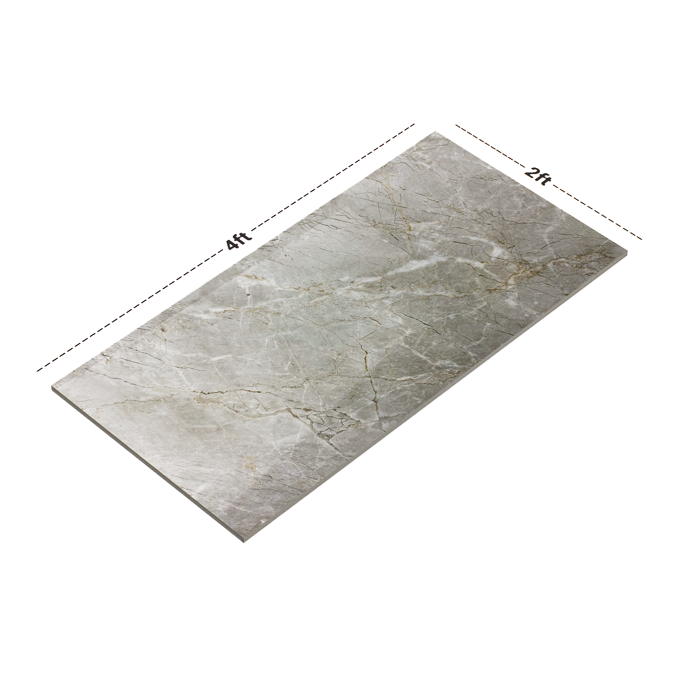 Dimension image of TL 00998 Evon Silver 1200 x 600 PGVT Tile - 9 mm | Material Depot