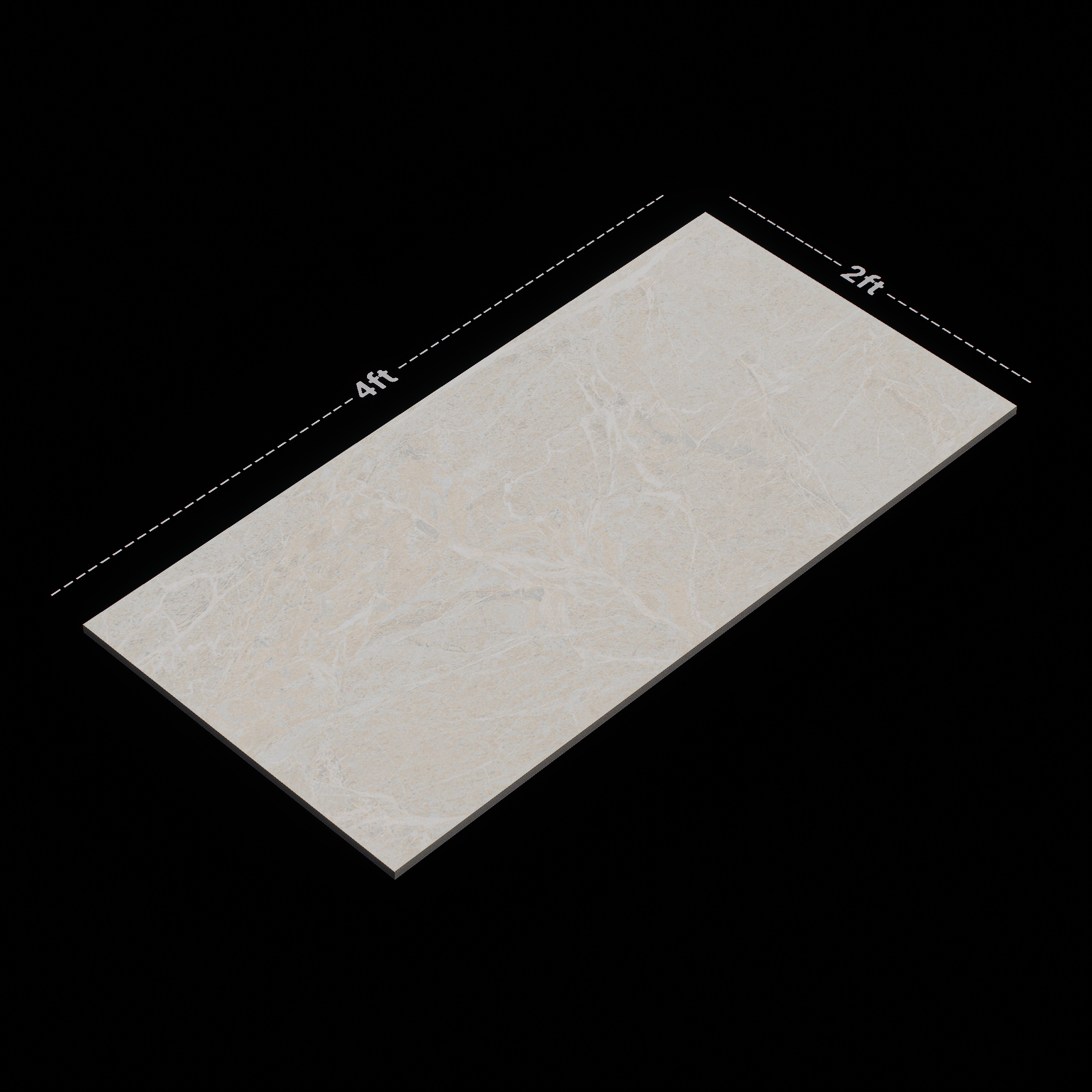 Dimension image of TL 01015 Spider Beige 1200x600 mm Glossy Finish Vitrified Wall & Floor Tile - 9 mm | Material Depot