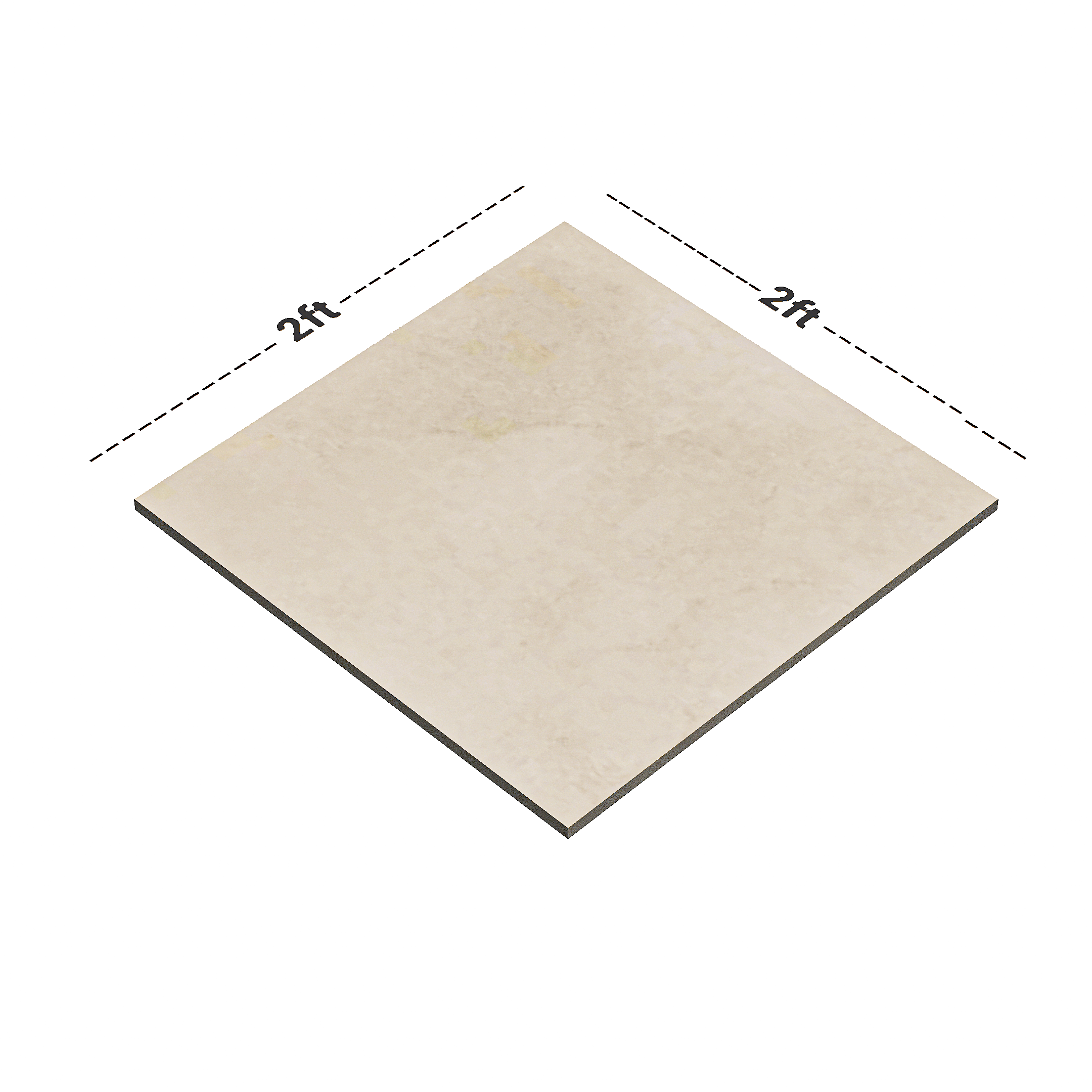 Dimension image of TL 01054 Orio Crema 600 x 600 mm Carving Matte Finish Tile - 9 mm | Material Depot