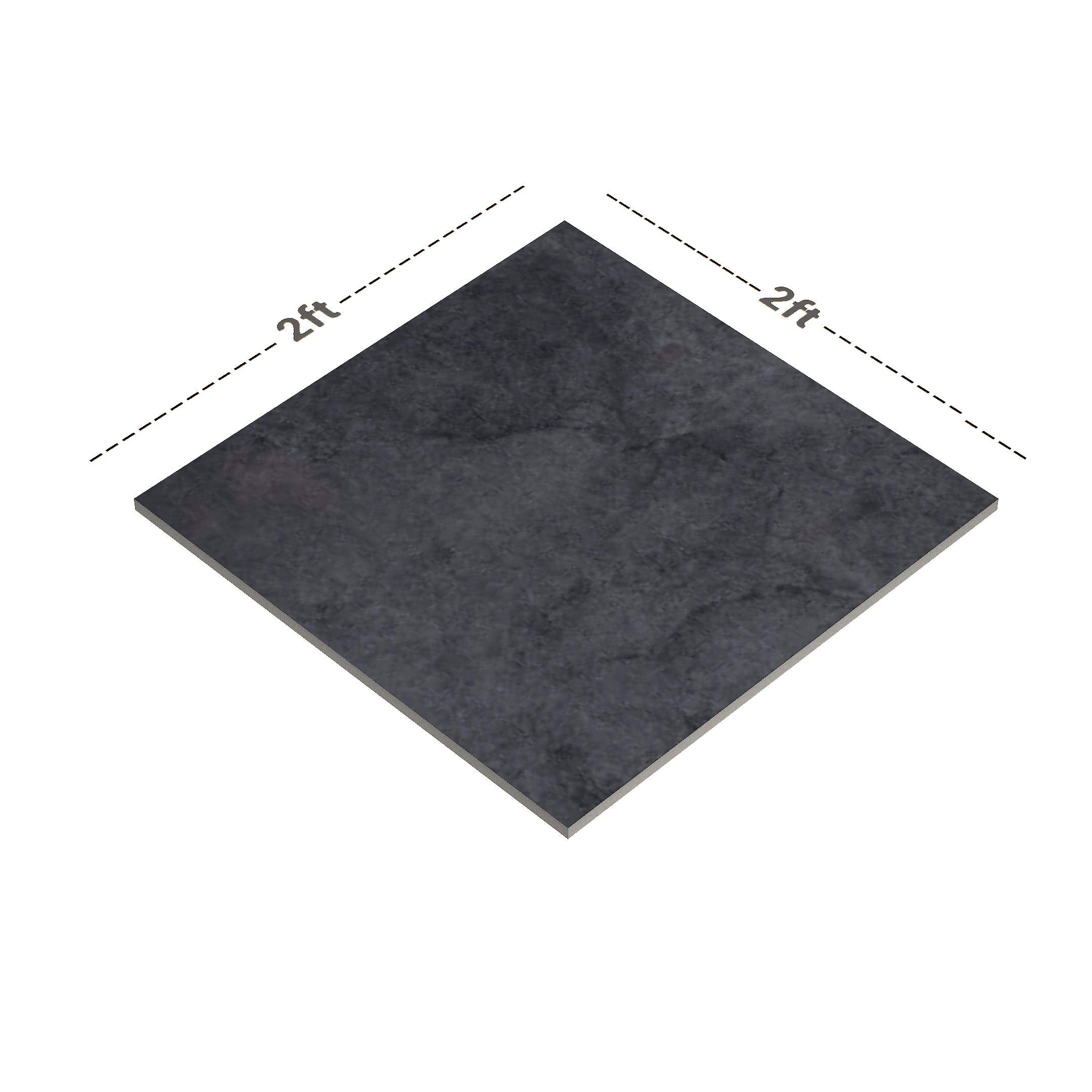 Dimension image of TL 01055 Orio Gris 600 x 600 mm Carving Matte Finish Tile - 9 mm | Material Depot