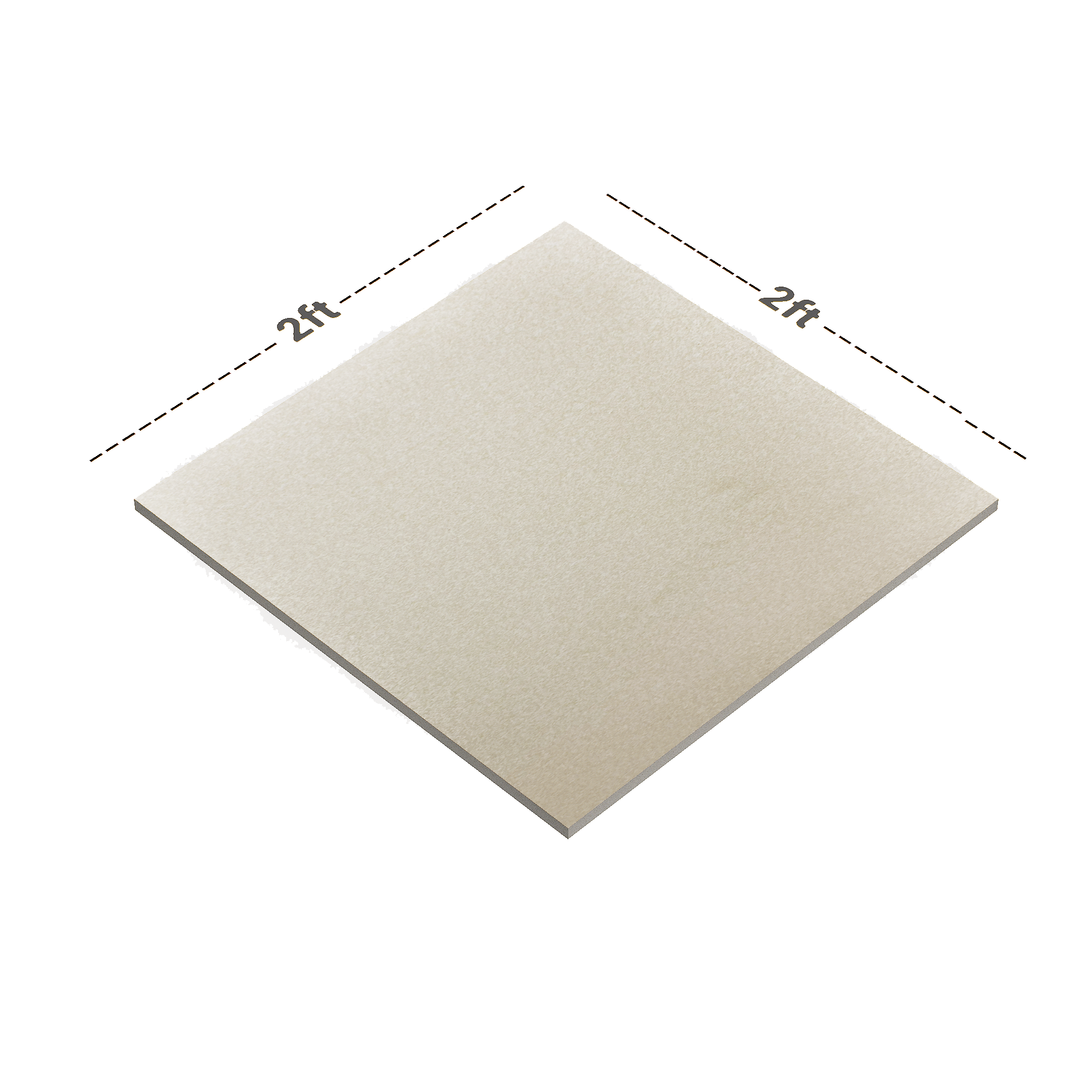 Dimension image of TL 01106 Beige Matte Finish 600 x 600 mm Plain Full Body Vitrified Tile - 9 mm | Material Depot