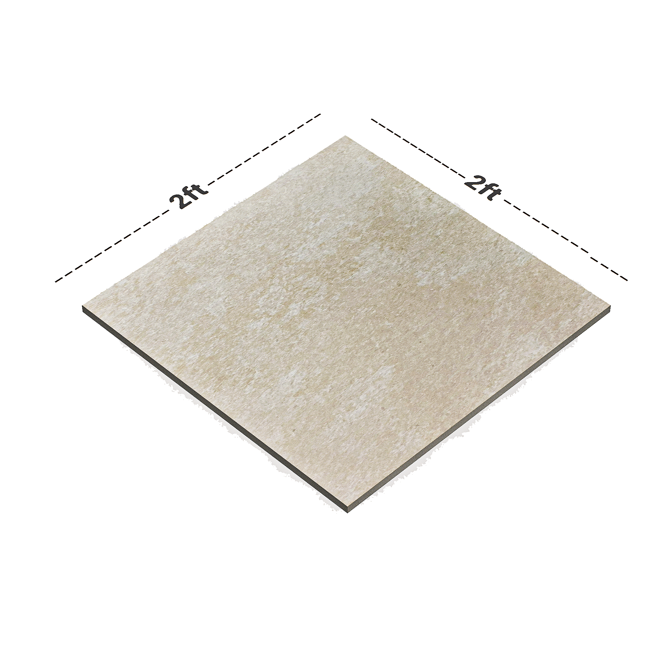 Dimension image of TL 01168 Vienna Beige Matte Finish 600 x 600 mm Vitrified Tile - 9 mm | Material Depot