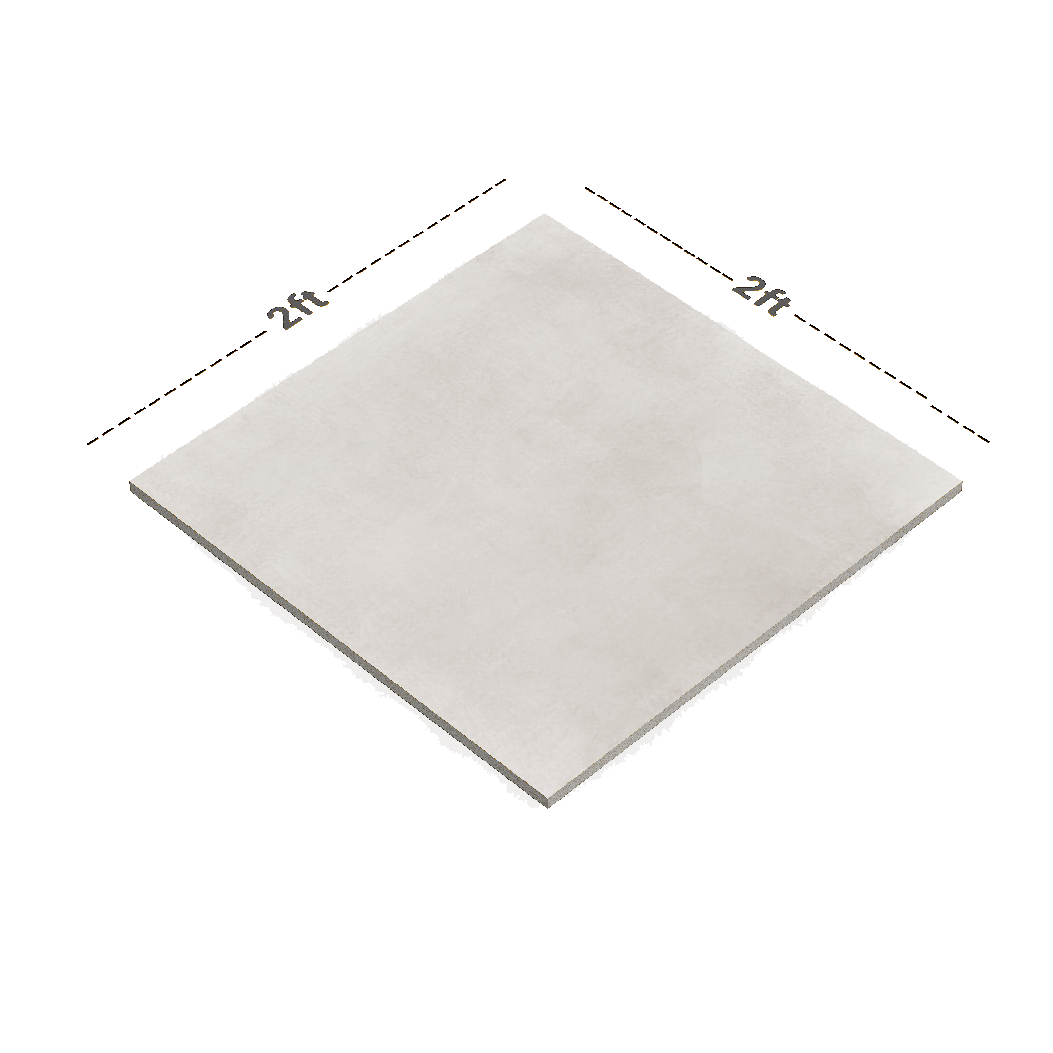 Dimension image of TL 01499 B White Argento 2 ft x 2 ft Matte Finish Wall and Floor Porcelain Tile - 9 mm | Material Depot