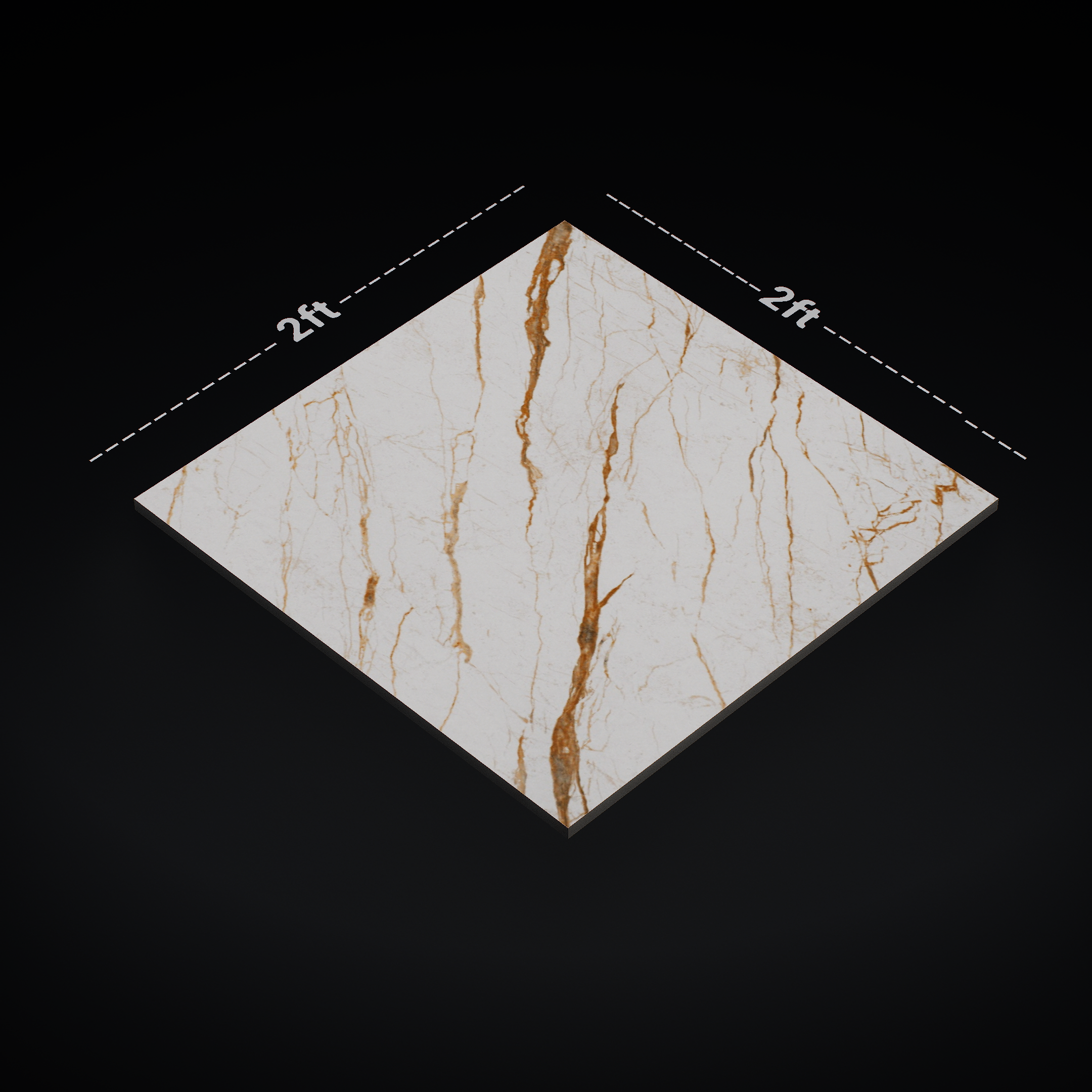 Dimension image of TL 02262 B Alabaster Beige 2 ft x 2 ft Matte Finish Carving Porcelain Floor & Wall Tile - 9.5 mm | Material Depot