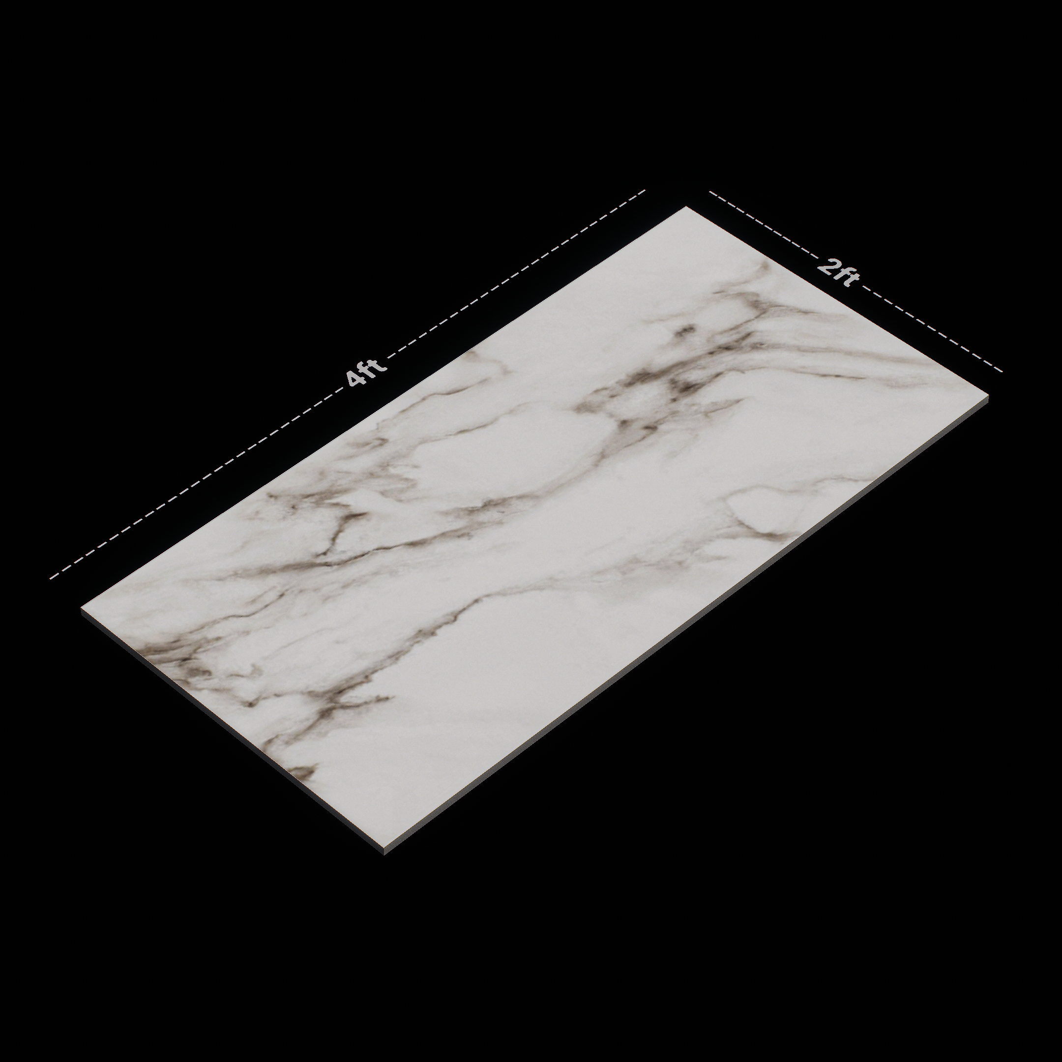 Dimension image of TL 02567 Aldano Brown 1200x600 mm Glossy Finish Random Design Polished Glazed Vitrified Wall Tile | Material Depot