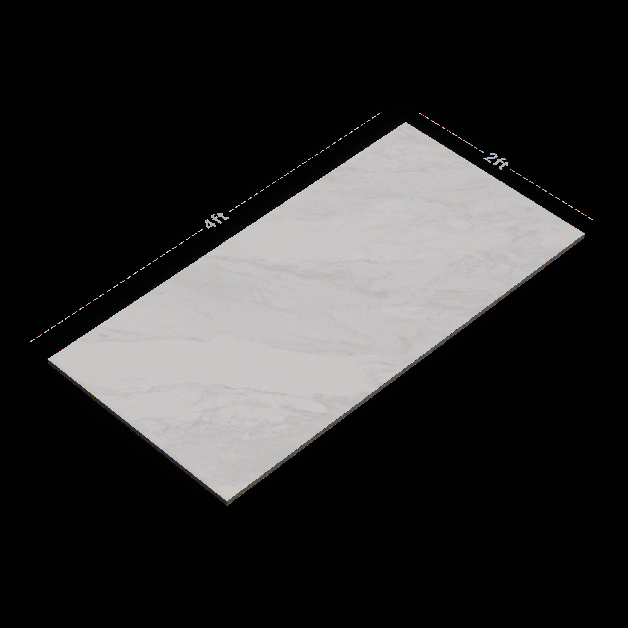 Dimension image of TL 02574 Carrara Bianco 1200x600 mm Glossy Finish Random Design Polished Glazed Vitrified Wall Tile | Material Depot