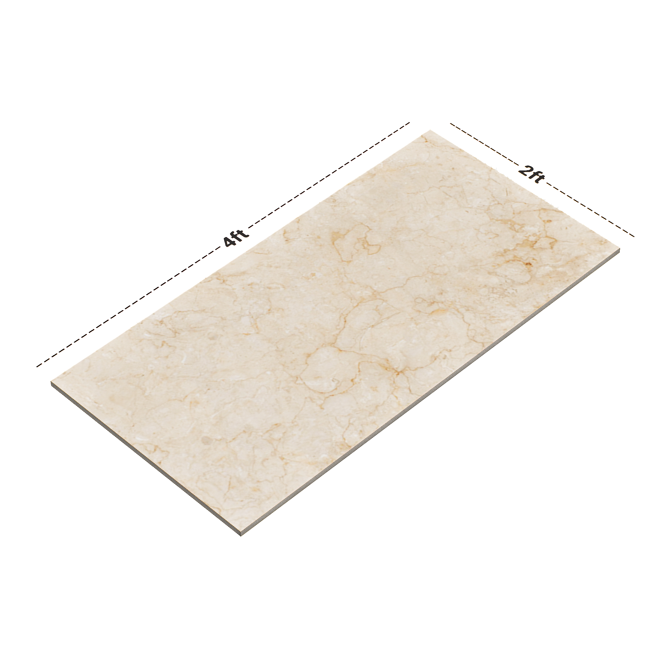 Dimension image of TL 02579 Keronix Brown 1200x600 mm Glossy Finish Random Design Polished Glazed Vitrified Wall Tile | Material Depot