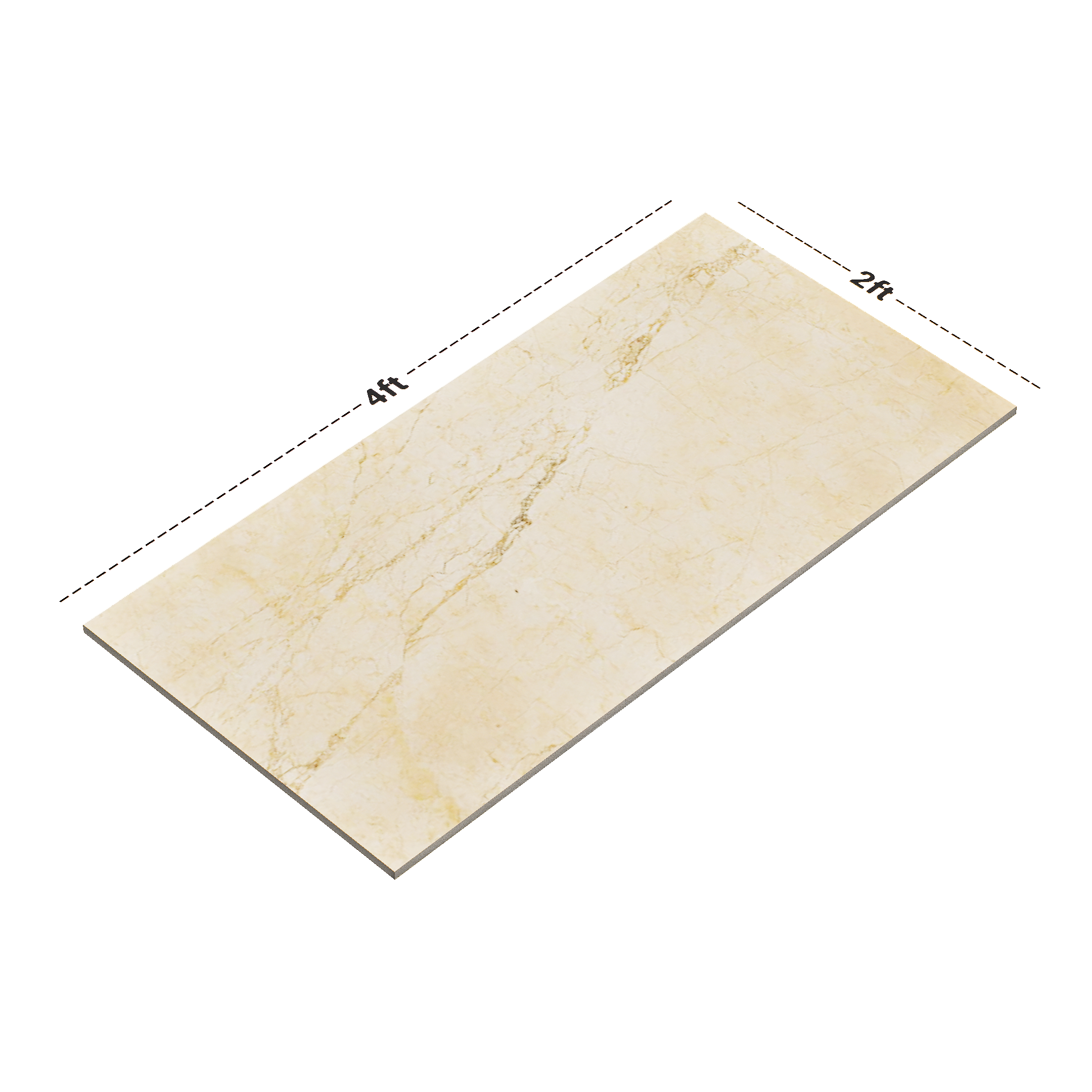 Dimension image of TL 02797 Crema Nova Glossy Finish 1200 x 600 mm Polished Wall & Floor Tile (Random 4) | Material Depot