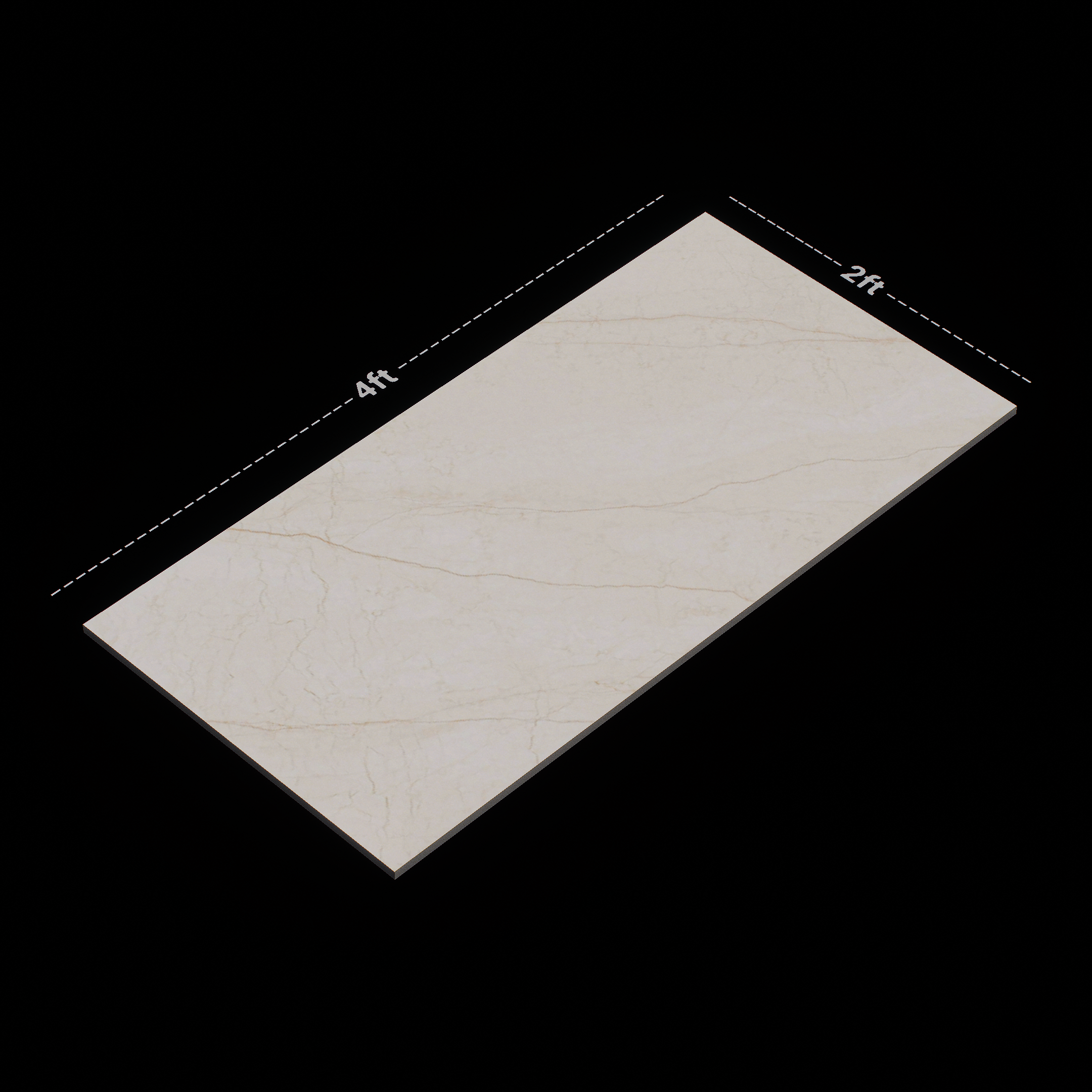 Dimension image of TL 02815 River Crema Matte Finish 1200 x 600 mm Carving Wall & Floor Tile (Random 4) | Material Depot