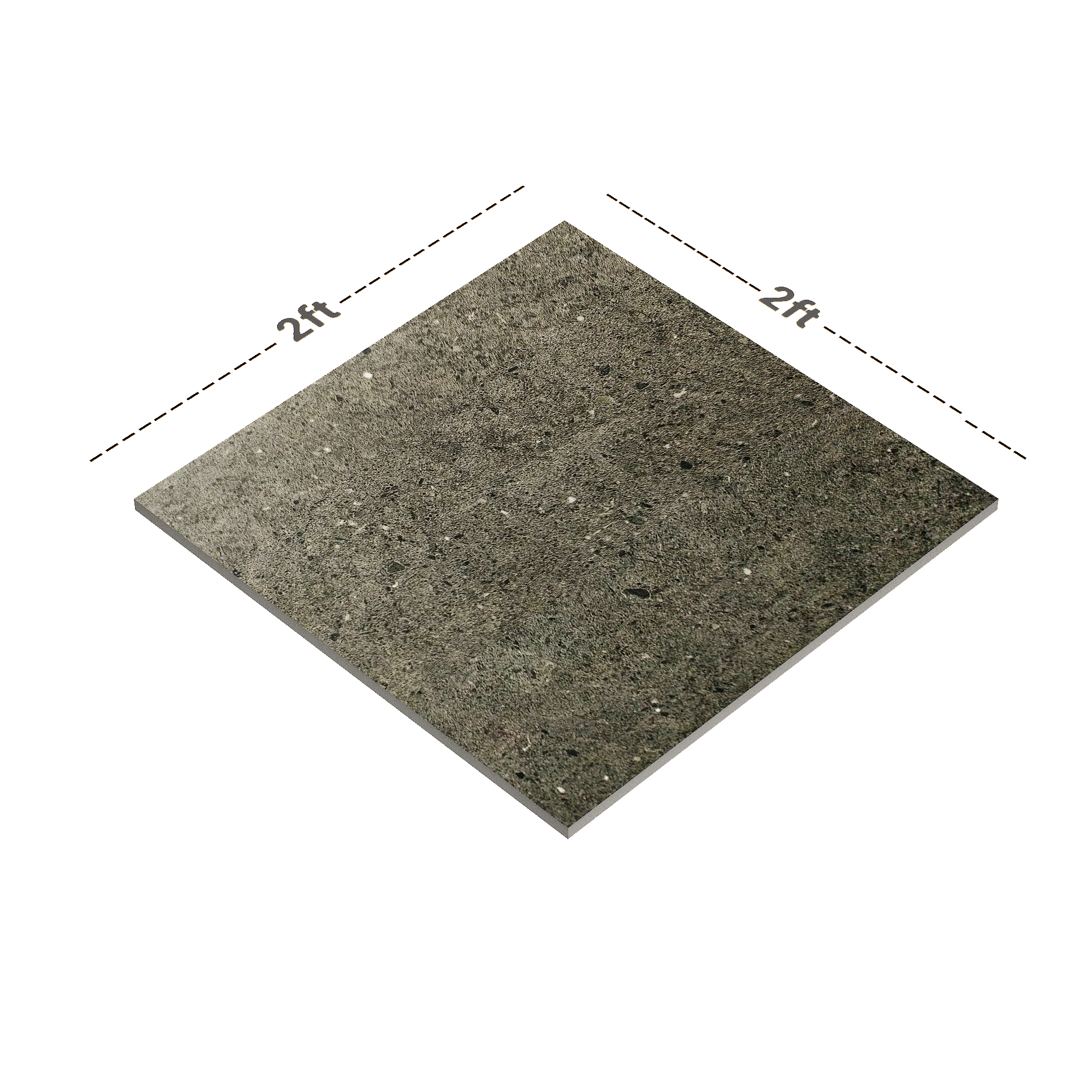 Dimension image of TL 02922 Concrete Nero 600 x 600 Matte Finish Vitrified Floor & Wall Tile - 9 mm | Material Depot