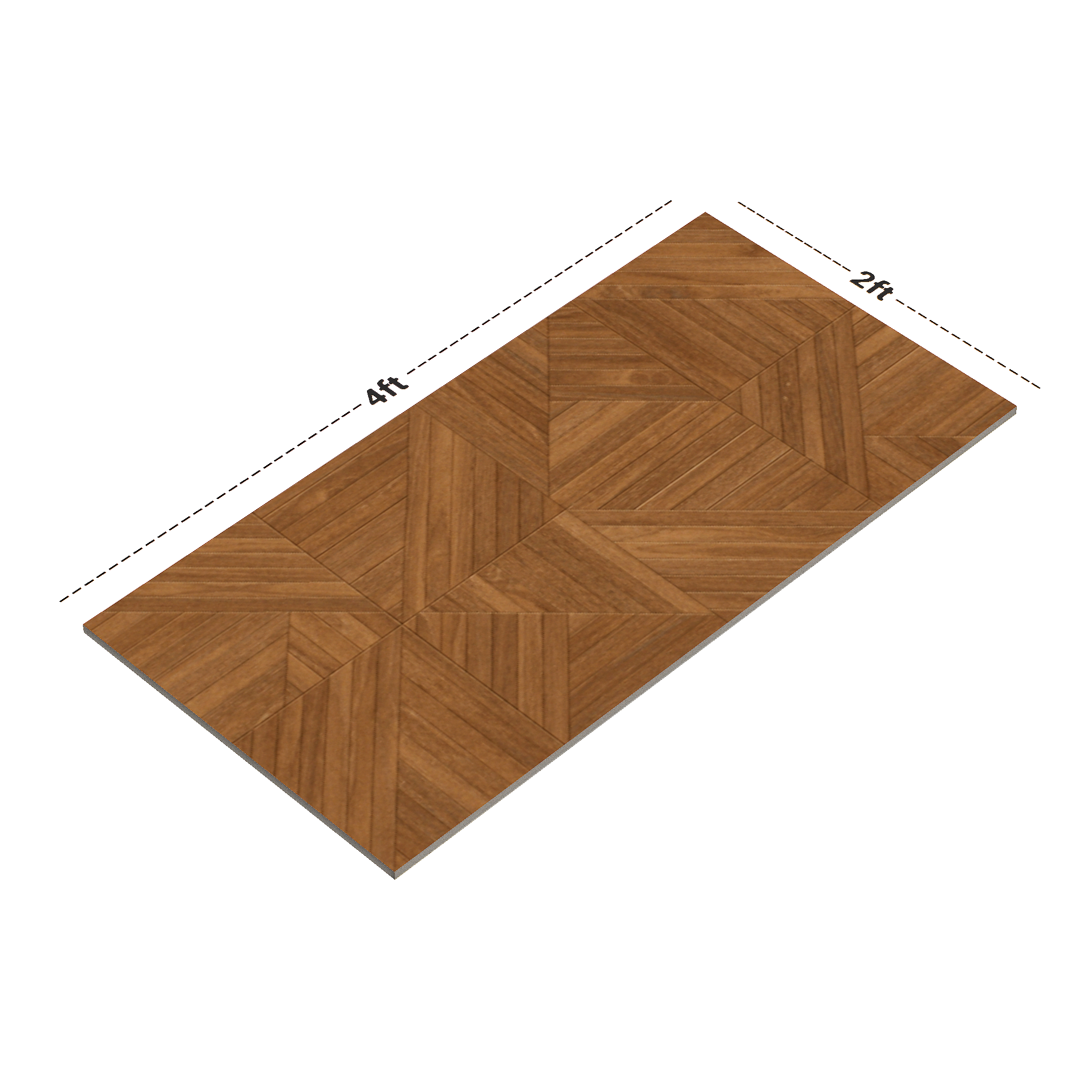 Dimension image of TL 03447 Buff Brown 1200 x 600 mm Matte Finish Wooden Look Wall & Floor Vitrified Tile - 9 mm | Material Depot