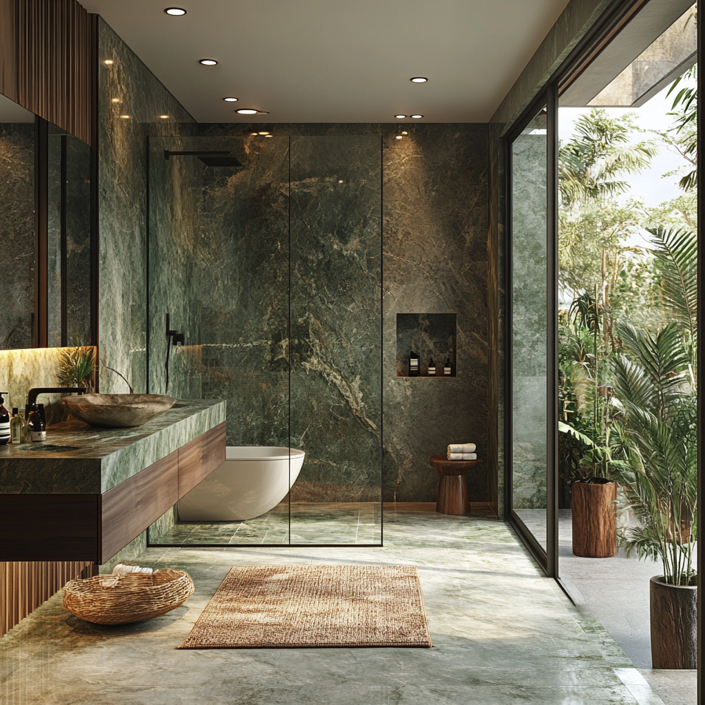 A Luxurious Green Oasis: A Modern Bathroom Inspired by Nature | Material Depot