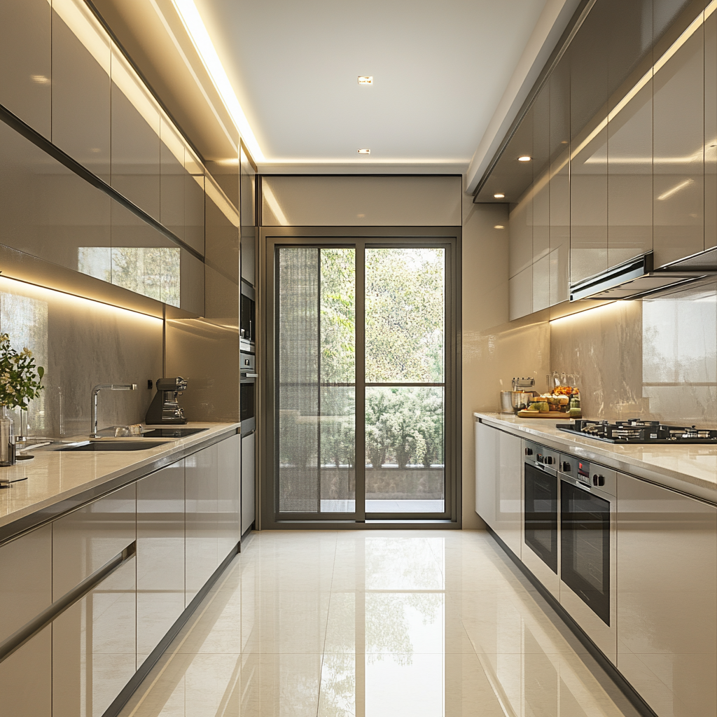 A Luxurious Modern Kitchen: A Blend of White and Marble Elegance | Material Depot