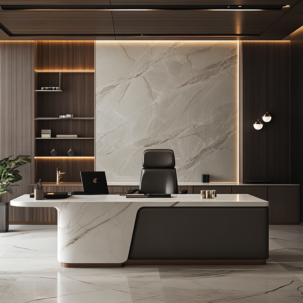 A Modern Masterpiece: A Luxurious Executive Office with Marble Accents | Material Depot