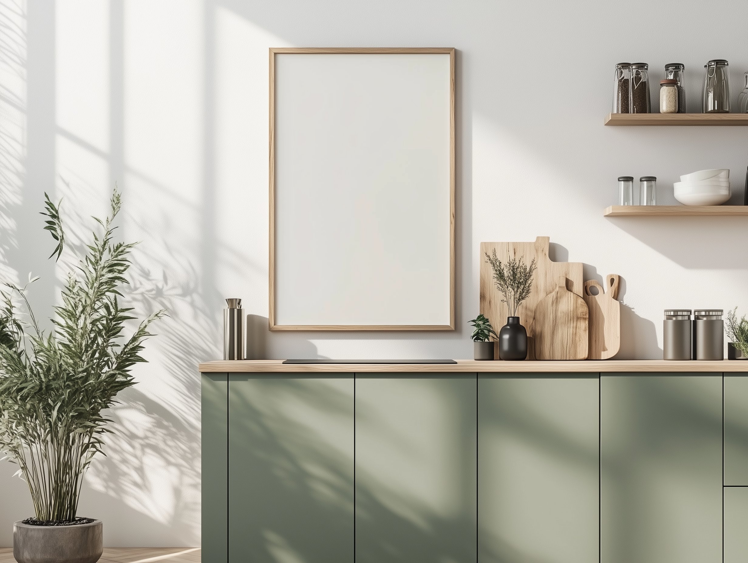 A Serene Kitchen Canvas: A Minimalist Space Ready for Your Art | Material Depot