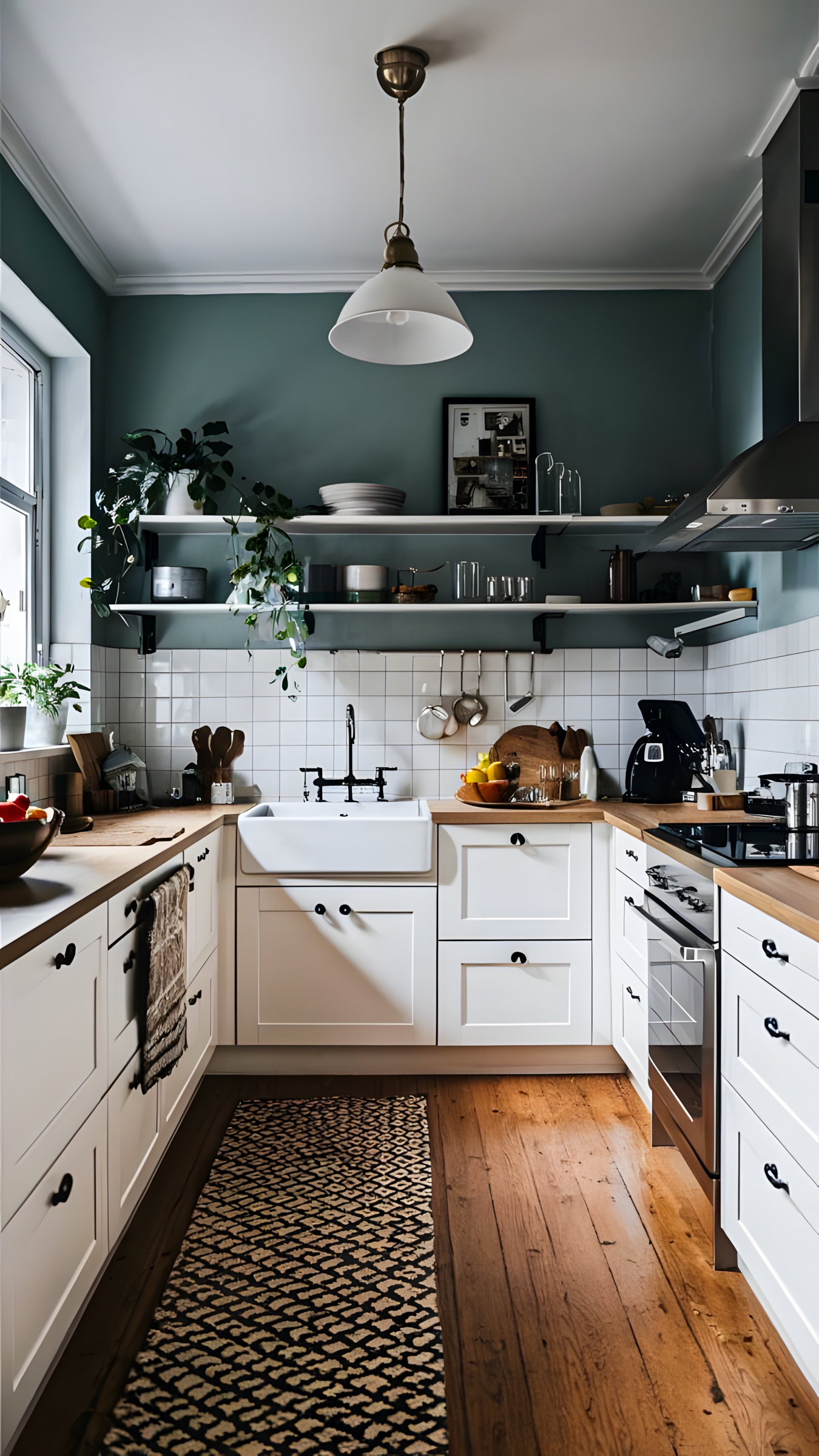 Charming Cottage-Style Kitchen with Green Accents | Material Depot