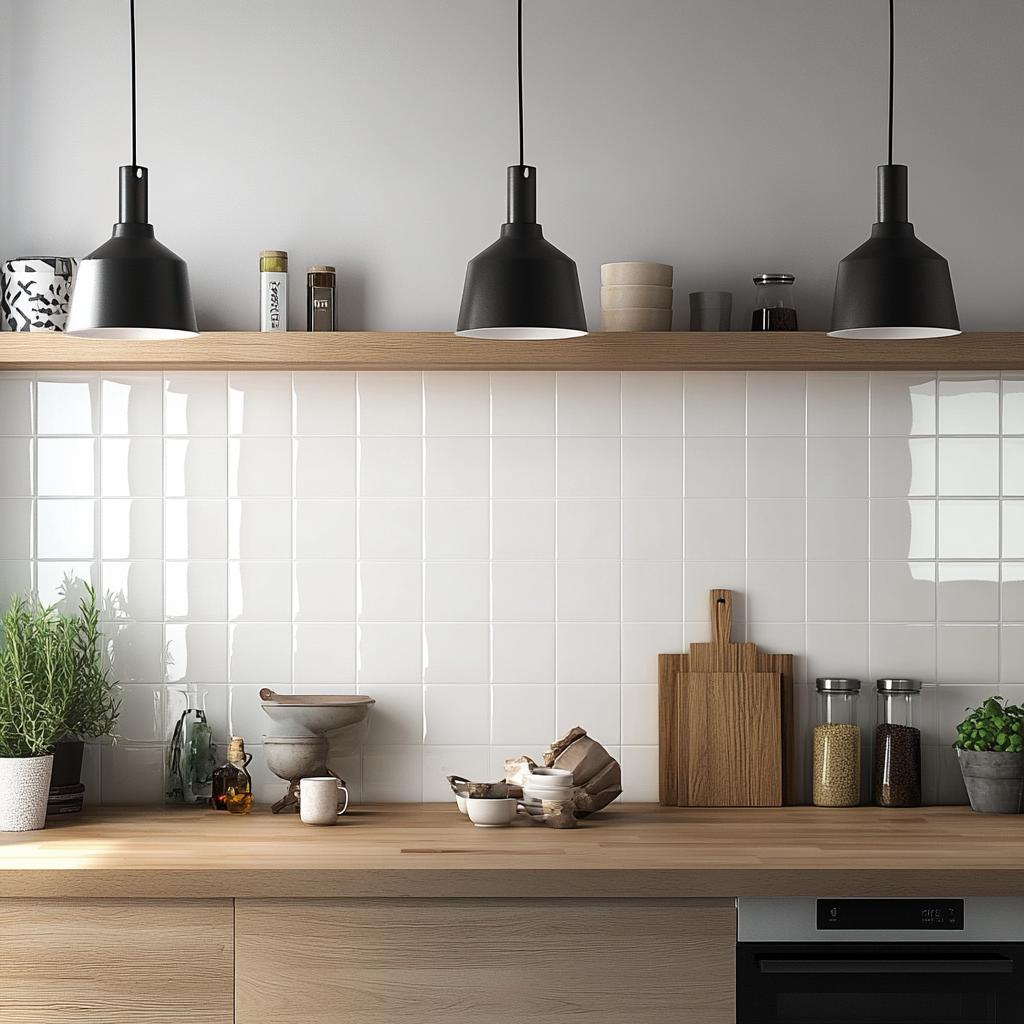 Classic and Timeless Kitchen with White Subway Tile Backsplash and Wood Accents | Material Depot