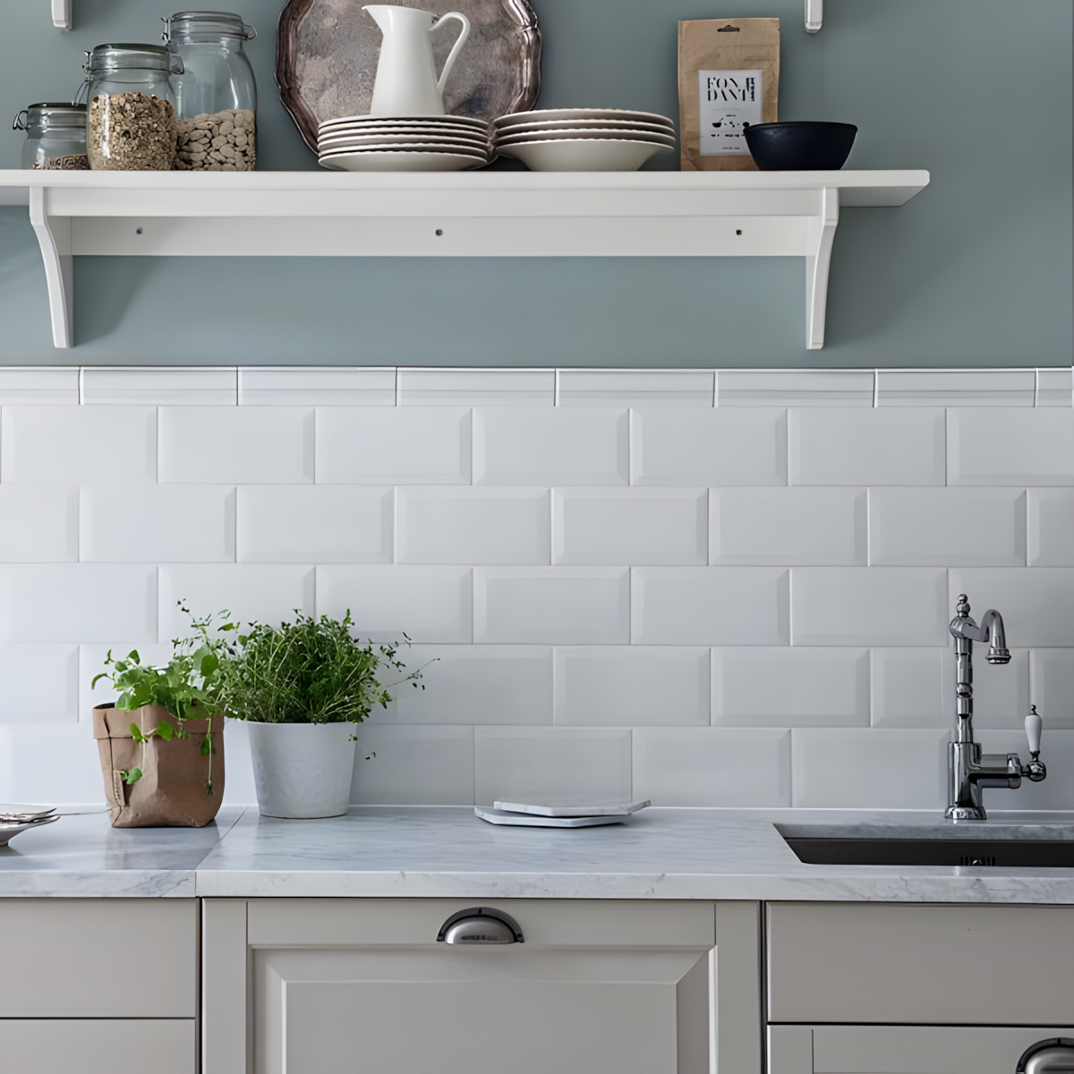 Classic Kitchen with White Subway Tiles | Material Depot