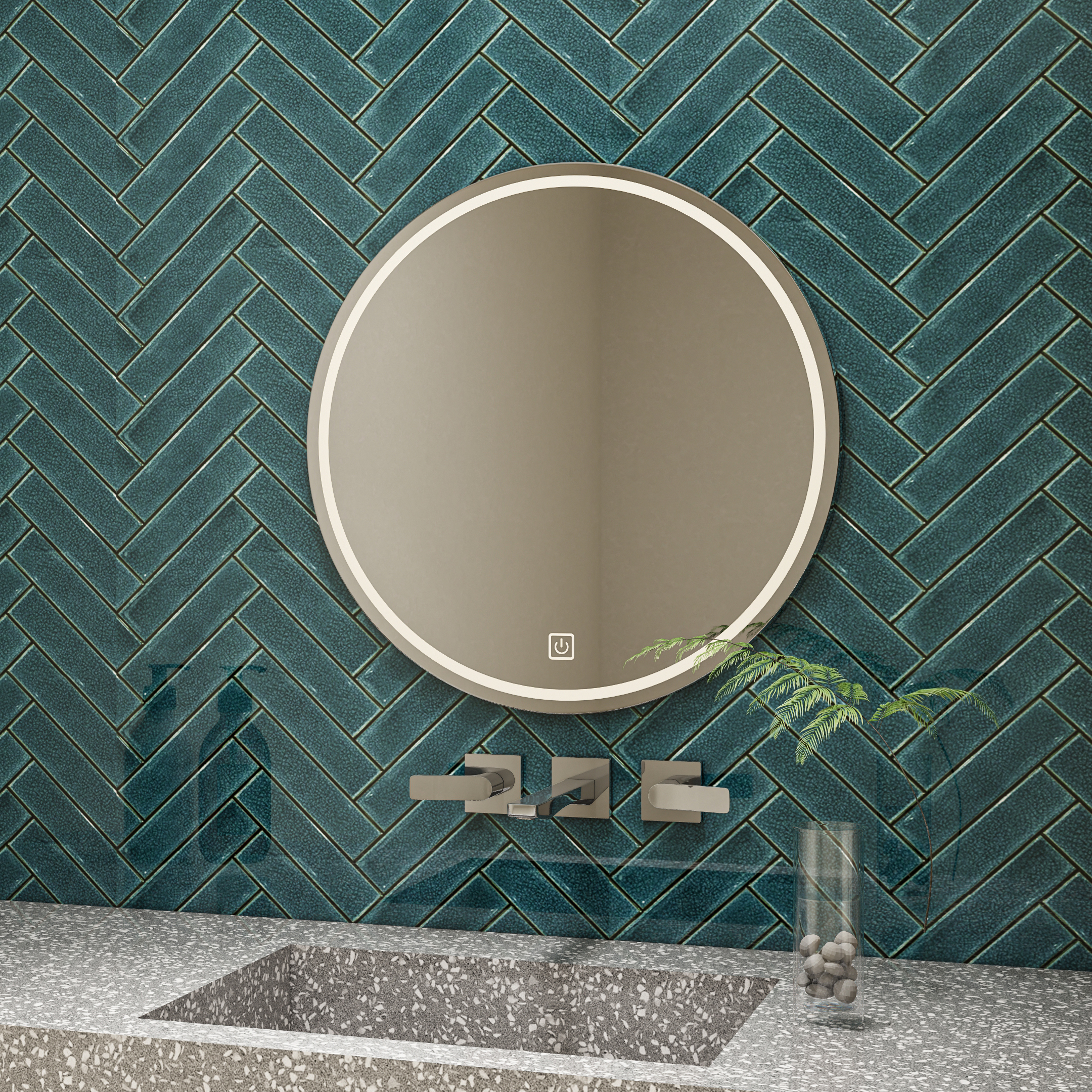 Deep Teal Herringbone Tiles for a Bold Bathroom Statement | Material Depot