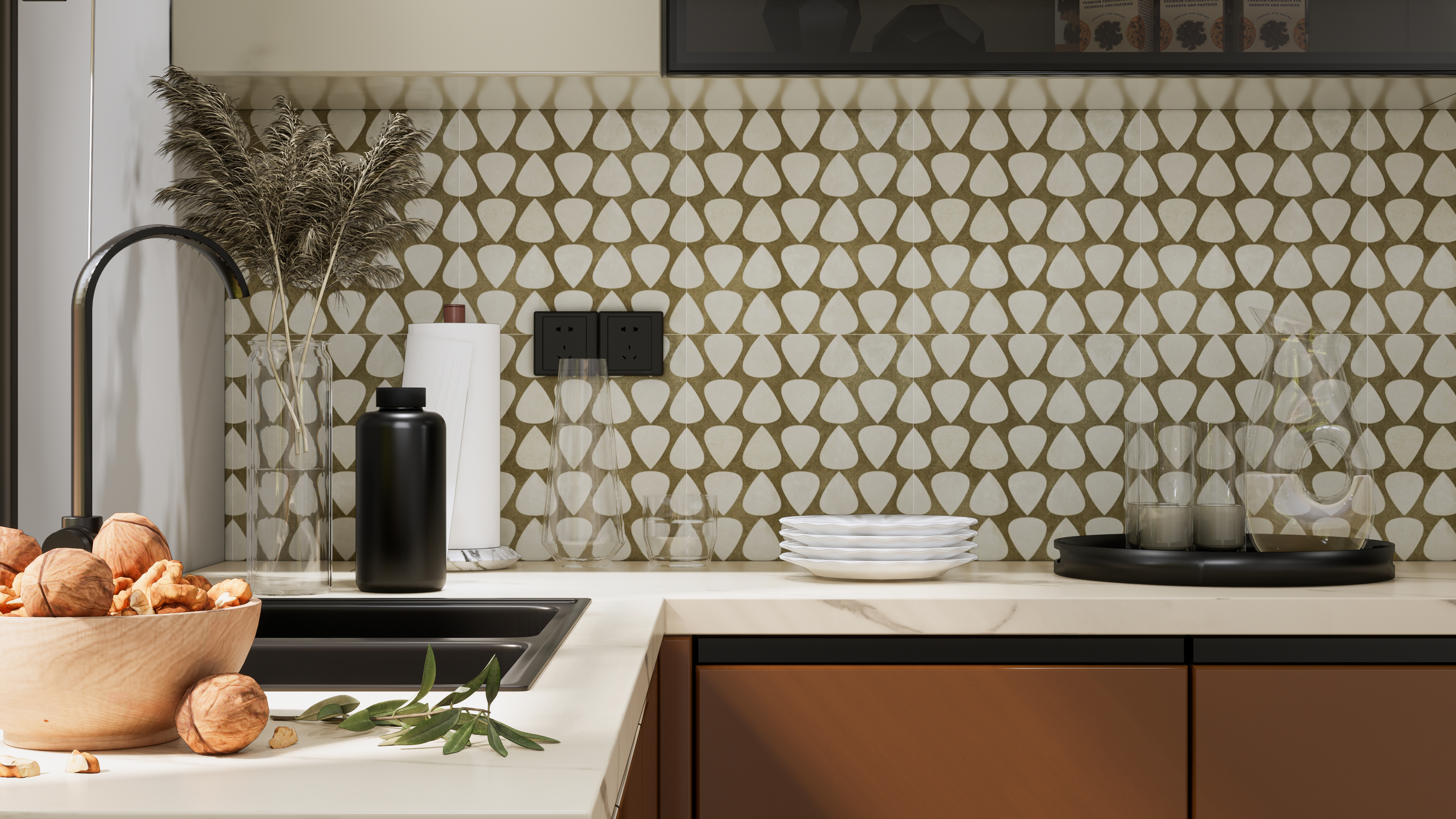 Earthy Moroccan Backsplash in a Modern Kitchen | Material Depot