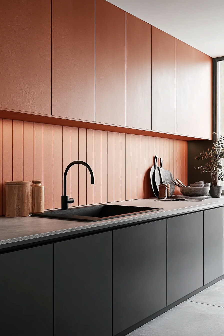 Elegant Terracotta-Toned Kitchen with Modern Aesthetics | Material Depot