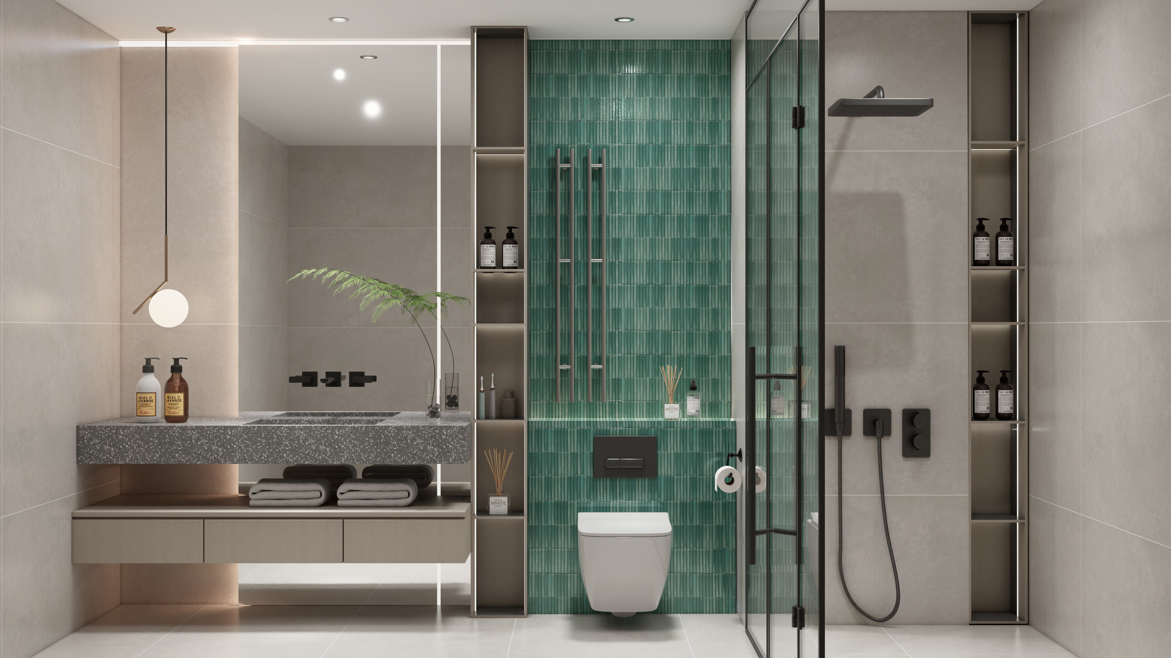 Emerald Green Vertical Subway Tiles for a Luxurious Bathroom | Material Depot