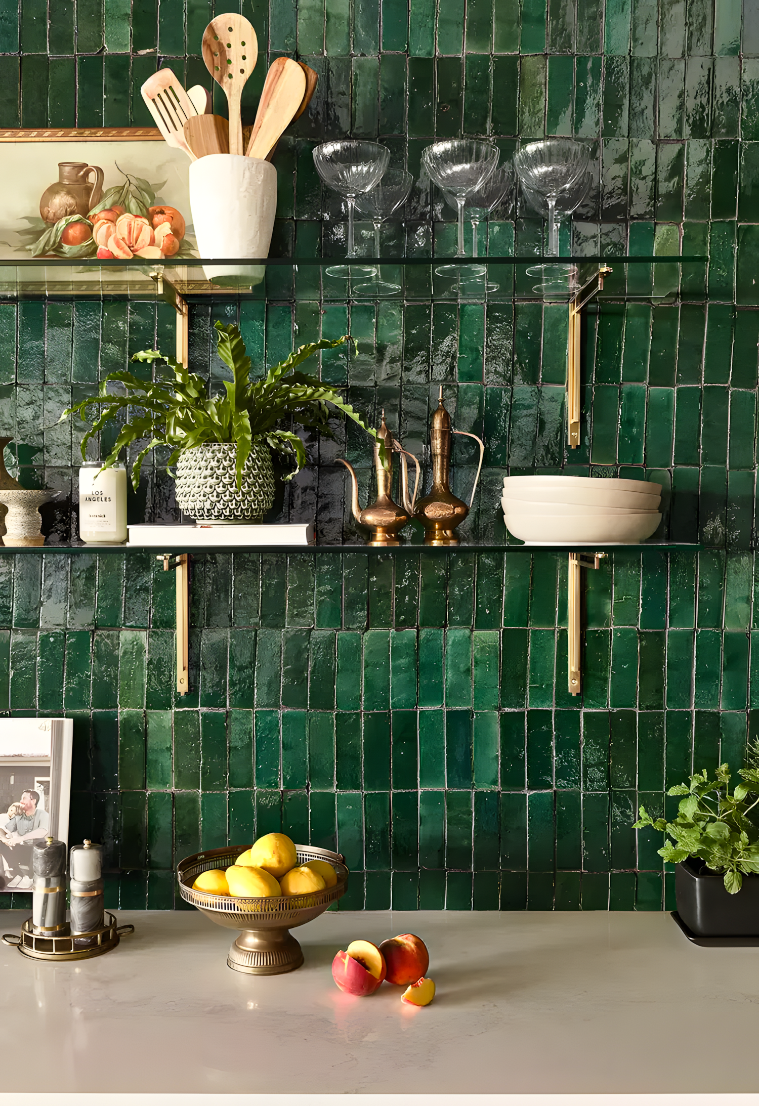 Emerald Kitchen: A Modern Kitchen with Green Tiles | Material Depot