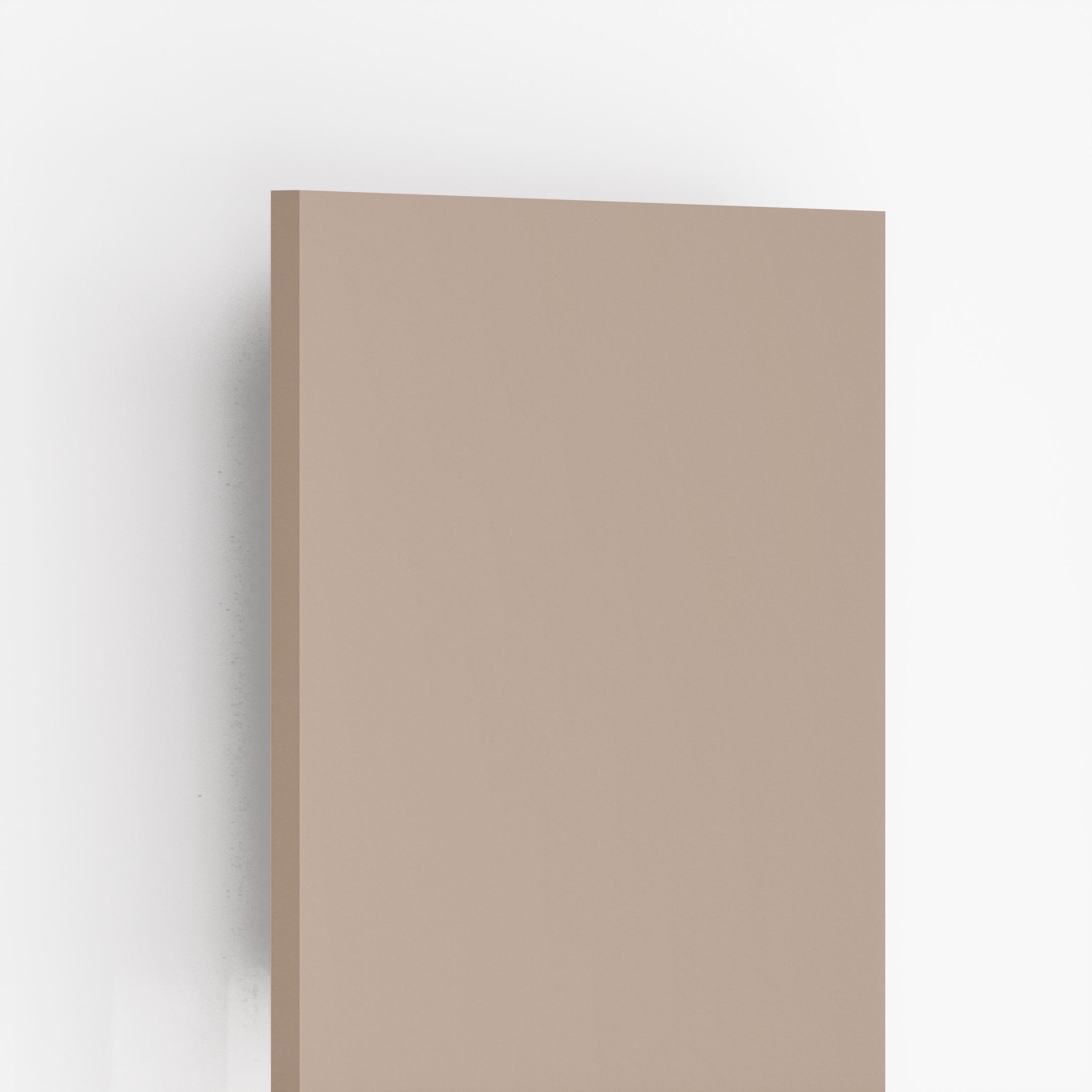 Closeup image of SA 13008 Beige 8 ft x 4 ft High Gloss Finish Acrylic Laminate - 1.25 mm in an isometric setup | Material Depot