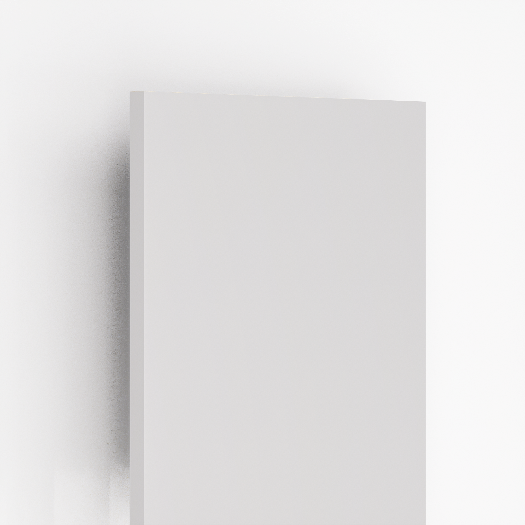 Closeup image of 8209 MF Prime White Solid Pastels Finish 8 ft x 4 ft Laminate - 0.8 mm in an isometric setup | Material Depot