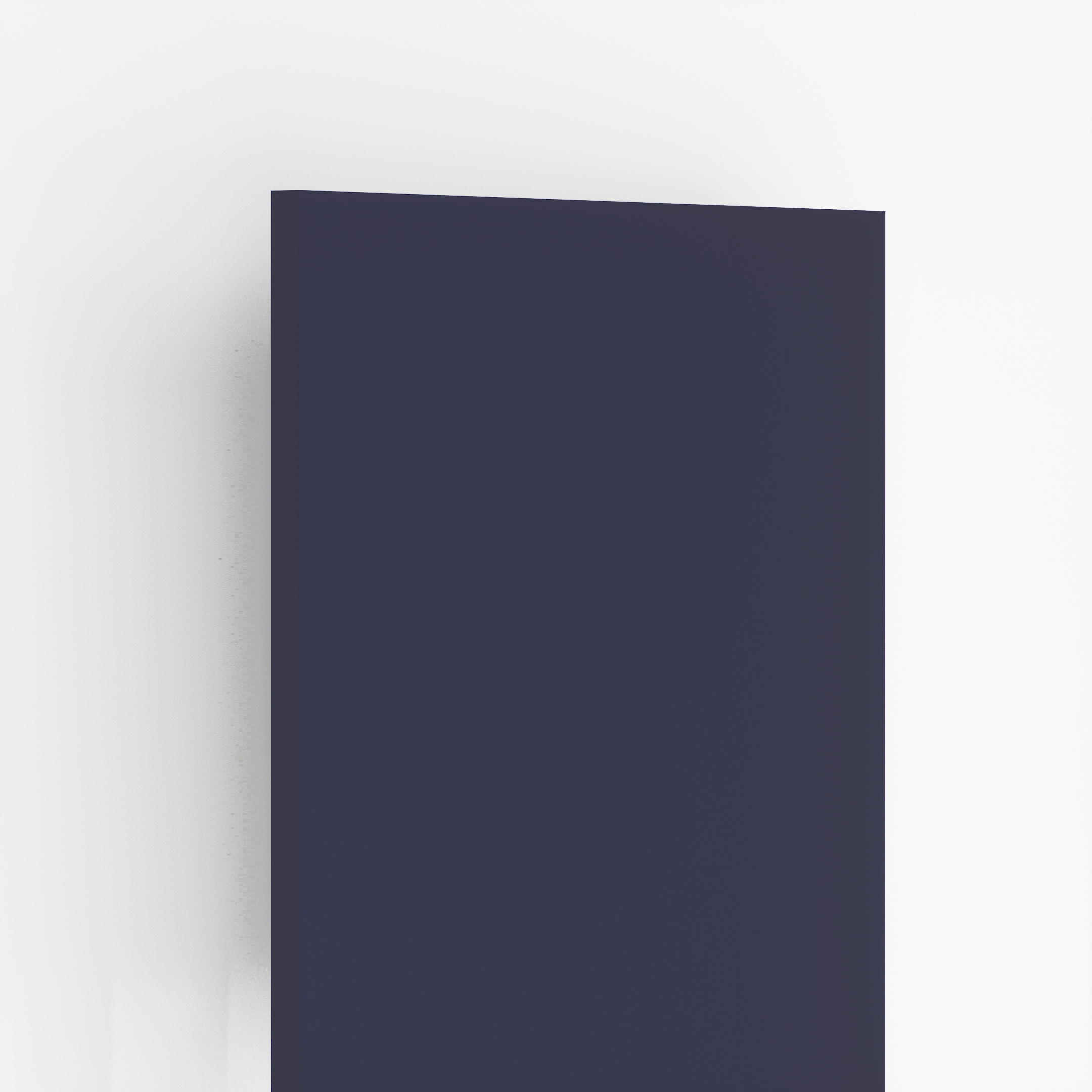 Closeup image of Watwin 1009 Beta Navy Blue 8 ft x 4 ft Colorave Series PVC Laminate - 1.25 mm in an isometric setup | Material Depot