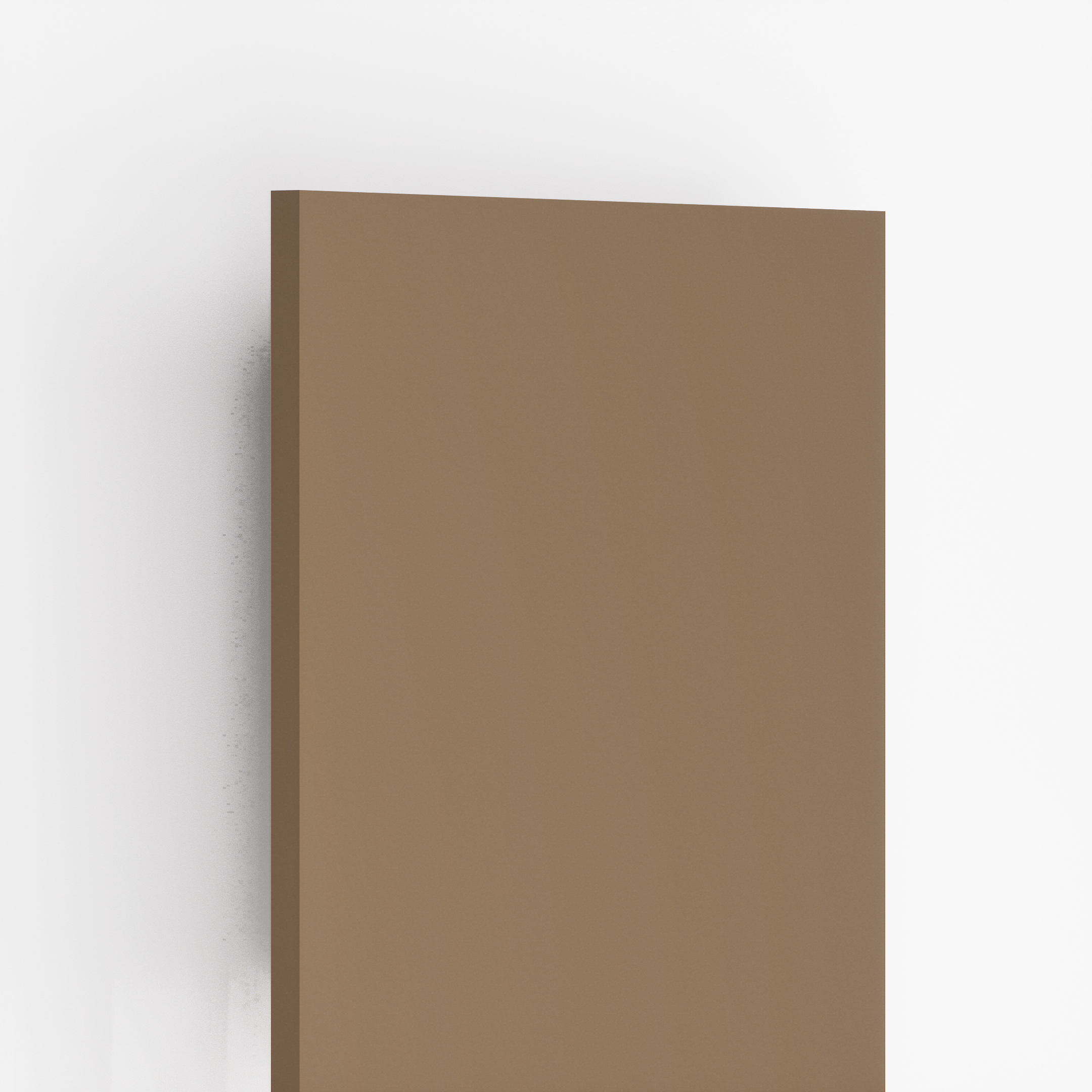 Closeup image of 3816 UC-LG Light Brown 8 ft x 4 ft Unicor Finish Laminate - 1 mm in an isometric setup | Material Depot