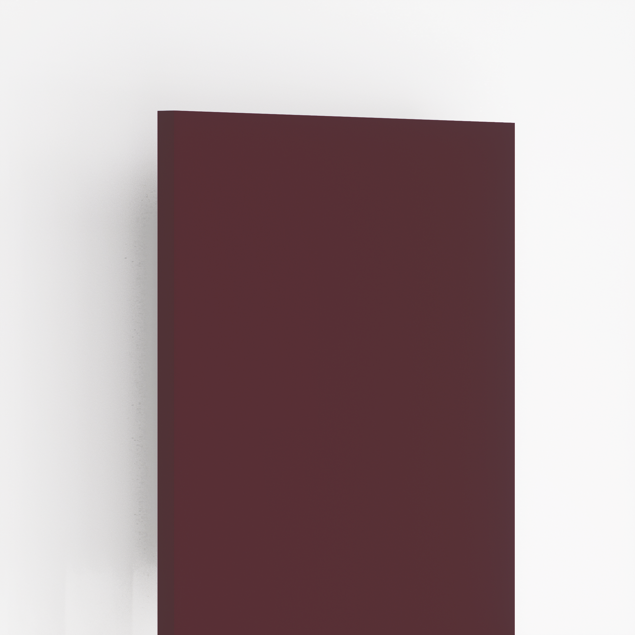 Closeup image of PC 35 L22 Deep Red 8 ft x 4 ft High Gloss Finish Laminate - 1 mm in an isometric setup | Material Depot