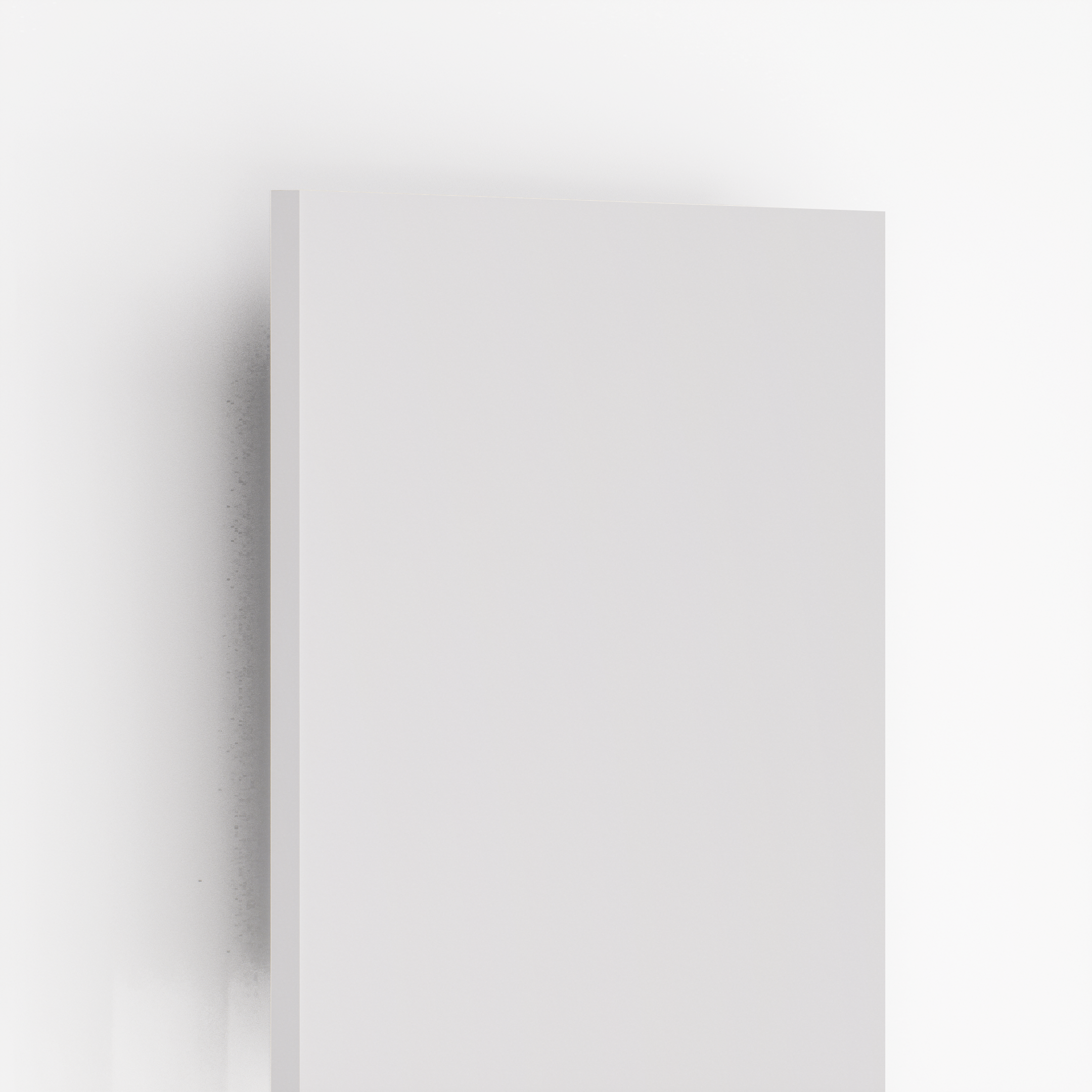 Closeup image of 9500 SLR White 8 ft x 4 ft High Gloss Finish Laminate - 1 mm in an isometric setup | Material Depot