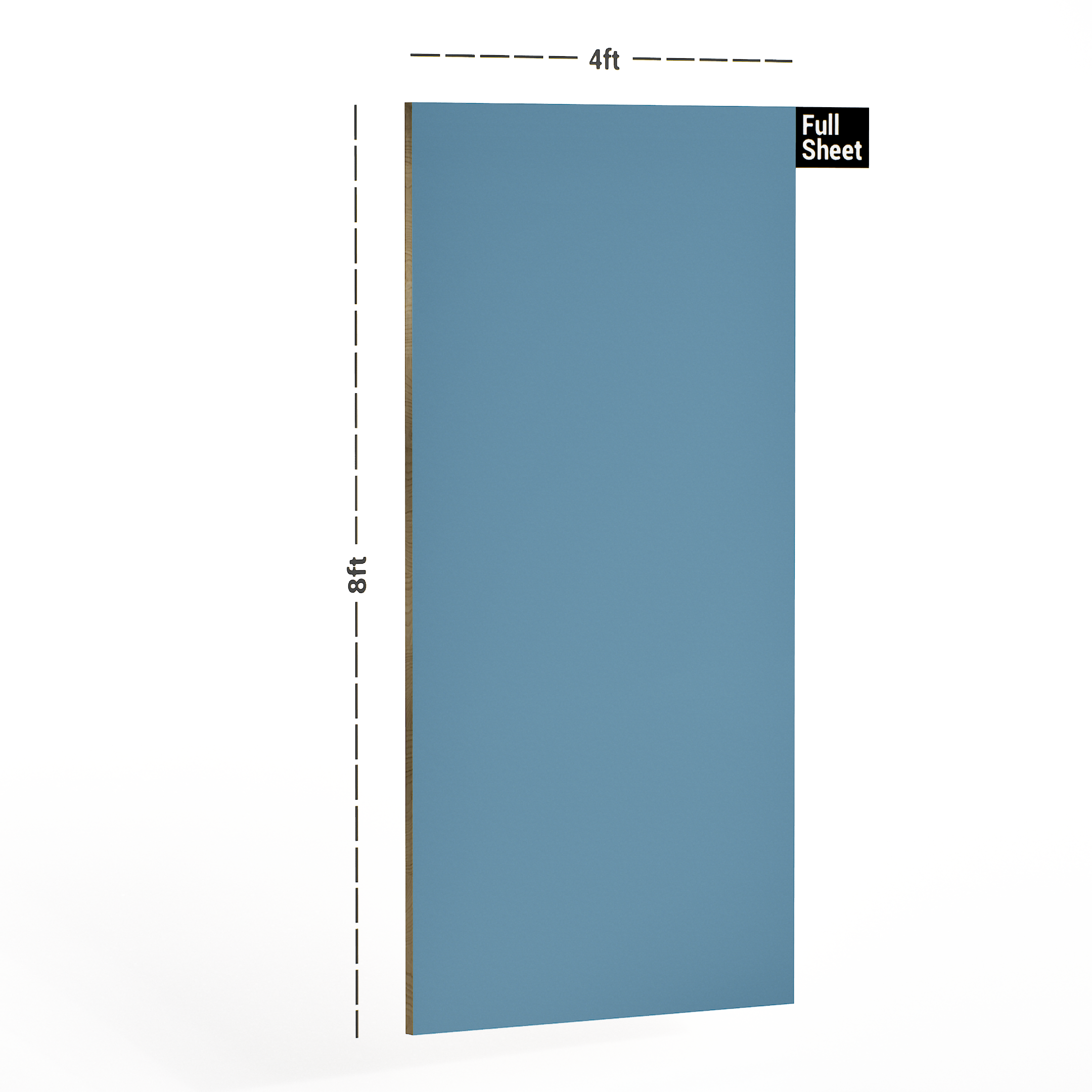 Dimension image of 362 SGL Niagara 8 ft x 4 ft High Gloss Finish Decorative Laminate - 1 mm | Matching Edgeband Code - (Rehau - 112076) in an isometric setup | Material Depot