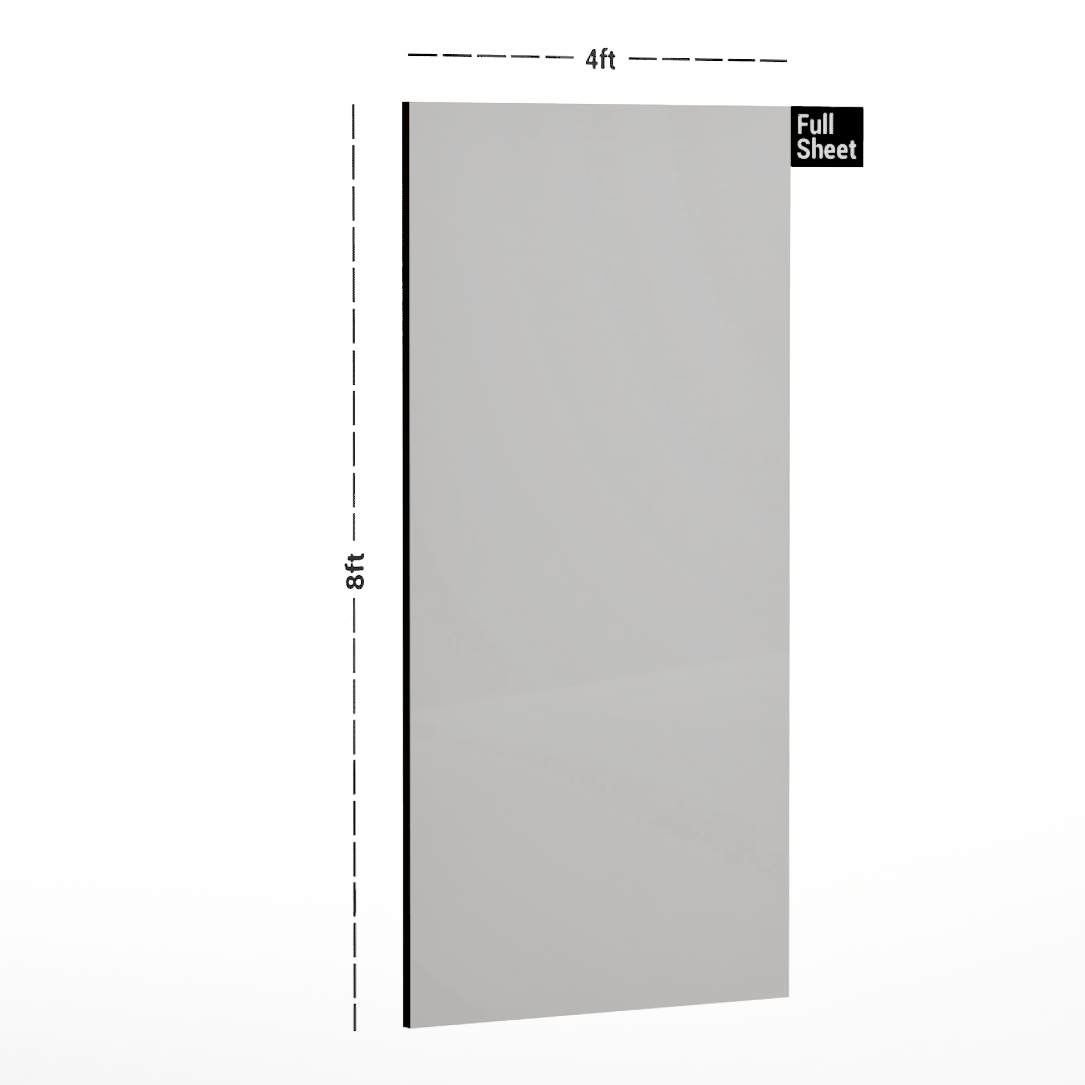 Dimension image of 703 SF Star Mica 0.8 Frosty White 2440x1220 mm Laminate - 0.8 mm in an isometric setup | Material Depot