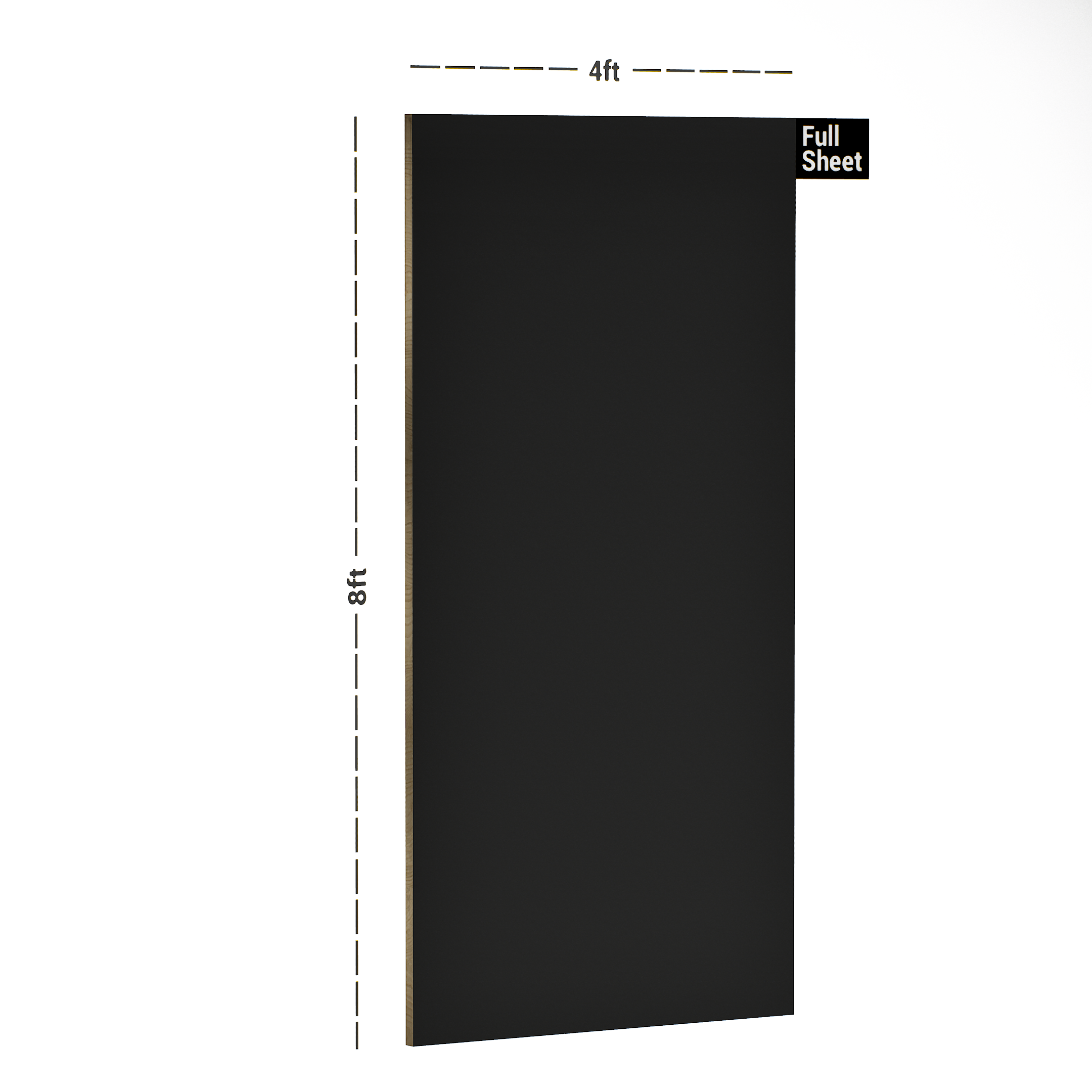 Dimension image of R 105 8 ft x 4 ft 6H Anti Scratch Acrylic Laminate - 1.5 mm in an isometric setup | Material Depot