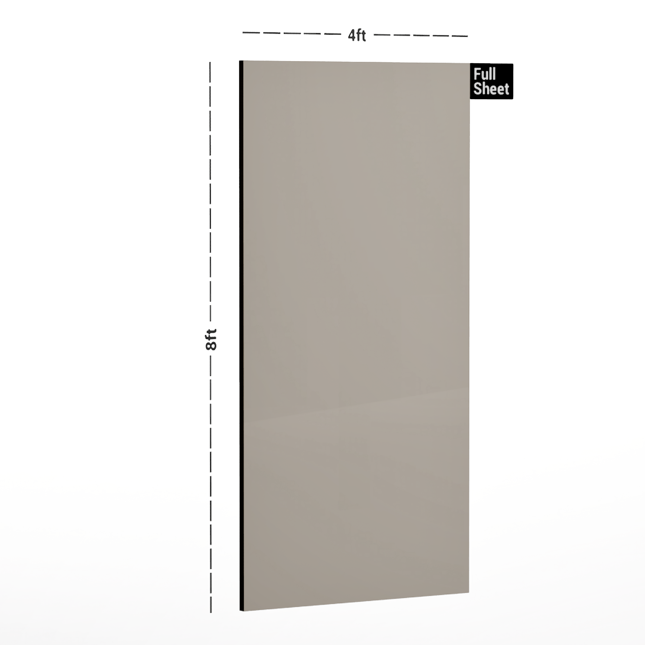 Dimension image of CF 53004 8 ft x 4 ft Suede Finish Assort Color Fit Laminate - 1 mm in an isometric setup | Material Depot