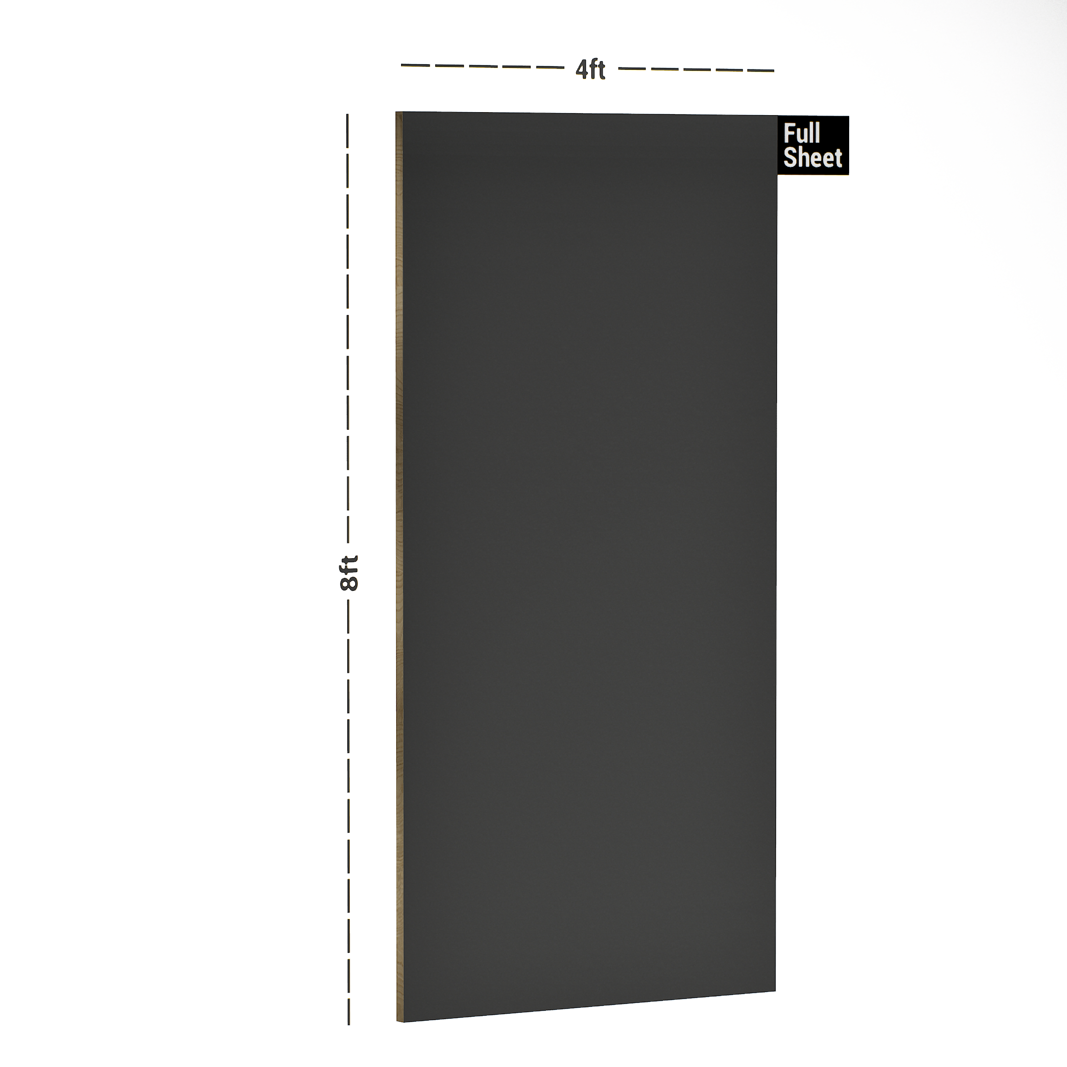 Dimension image of PT 478 Lite 8 ft x 4 ft Acrylic Laminate - 1 mm in an isometric setup | Material Depot