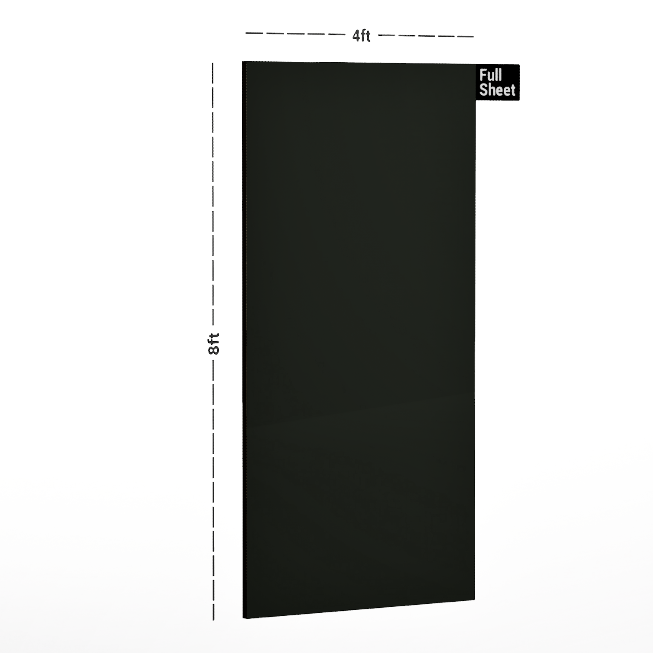 Dimension image of ACR 1218 Carbon Slate 8 ft x 4 ft Ultra Trend Finish Acrylic Laminate - 1.5 mm in an isometric setup | Material Depot