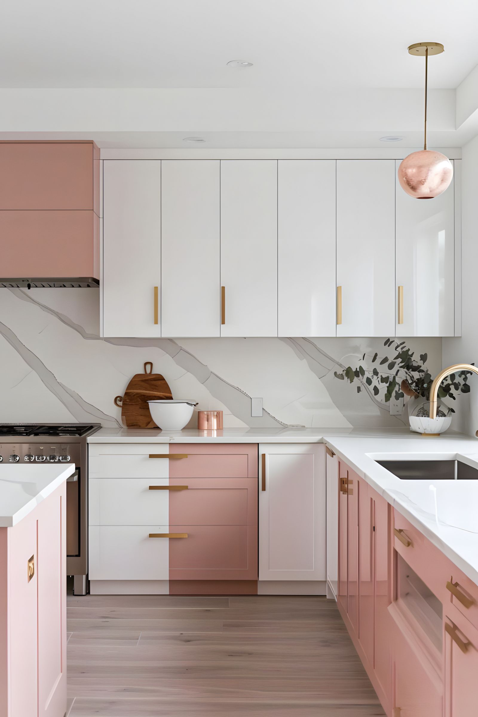 Luxurious Pink Kitchen With High End Finishes | Material Depot