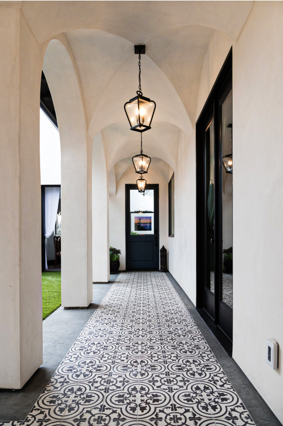 Mediterranean-Inspired Courtyard with Patterned Tiles | Material Depot