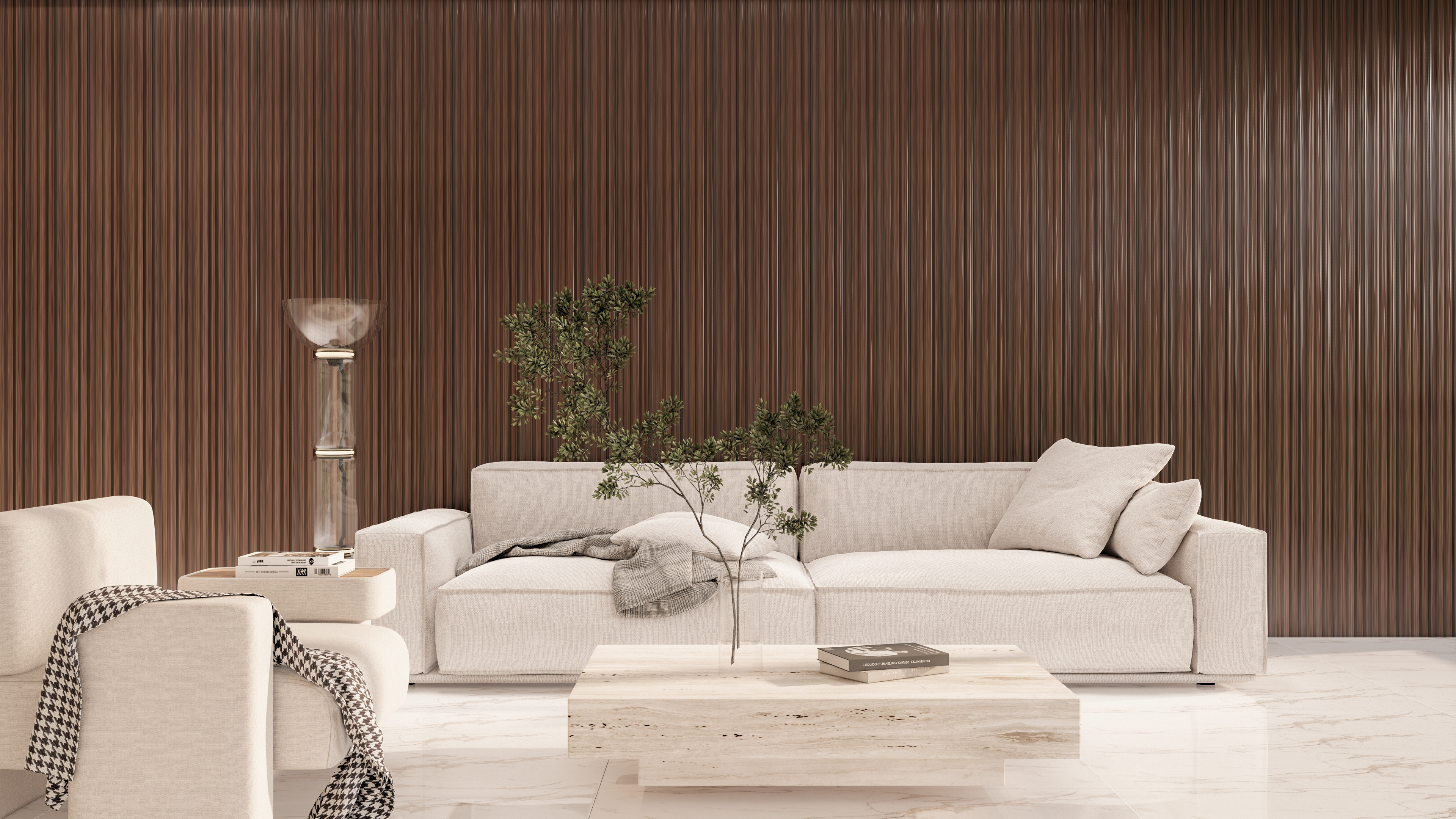Brown Wooden Look Charcoal Louver/Panel 9.5 ft x 0.41 ft