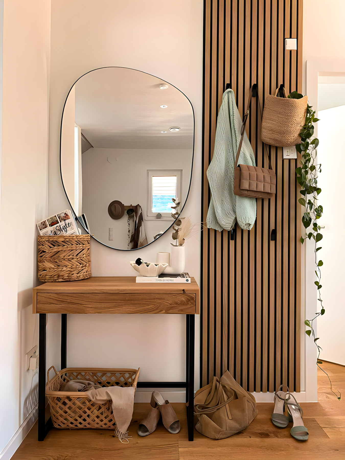 Modern Entryway Aesthetics: A Blend of Natural Textures and Sleek Design | Material Depot