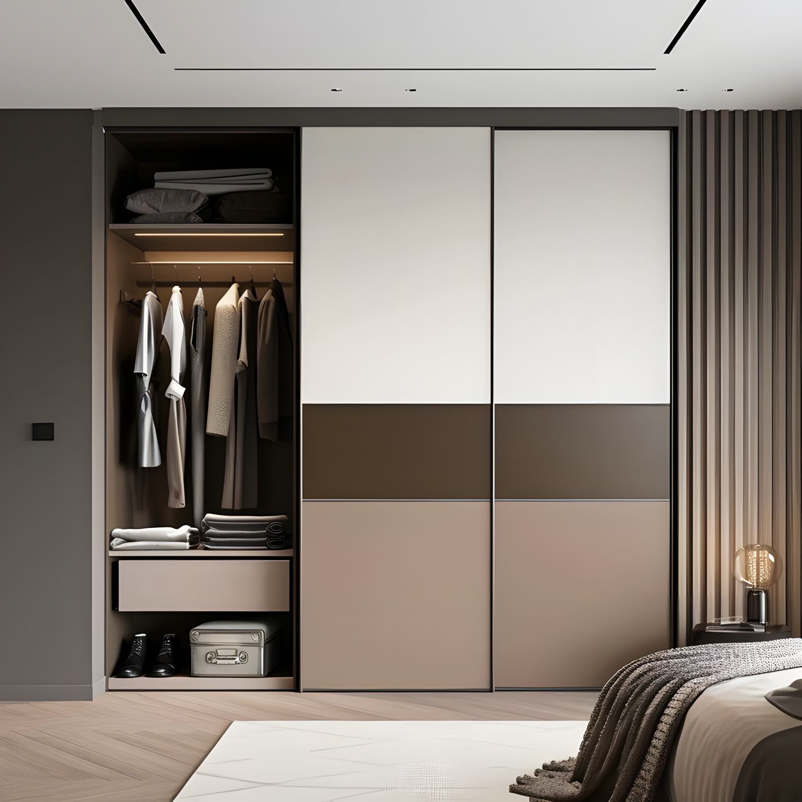 Modern Minimalist Sliding Door Wardrobe | Material Depot