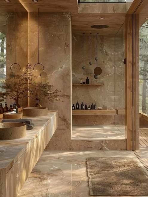 Natural Beige Marble Spa-Inspired Bathroom | Material Depot