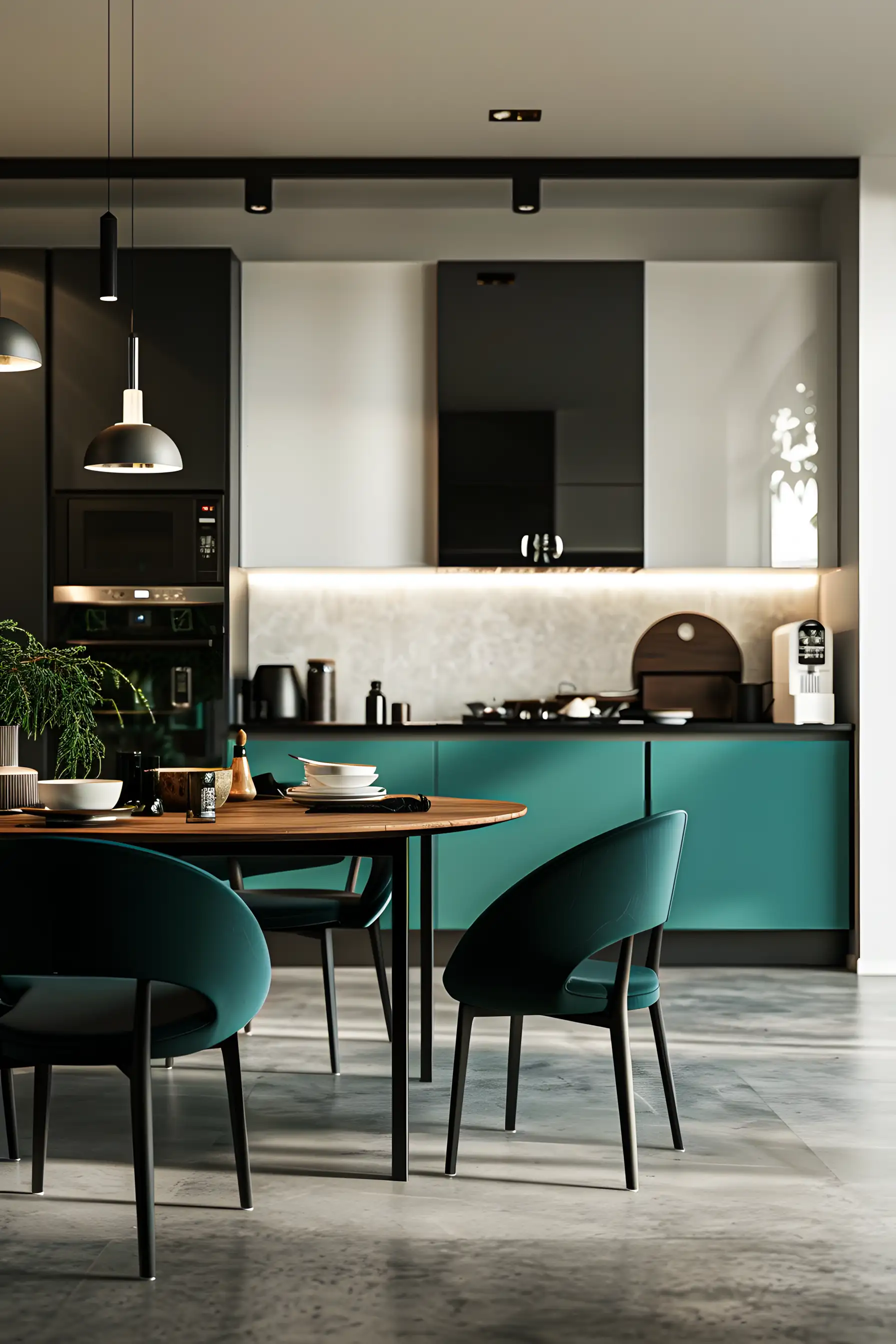 Open Plan Kitchen With Sleek Black Materials | Material Depot