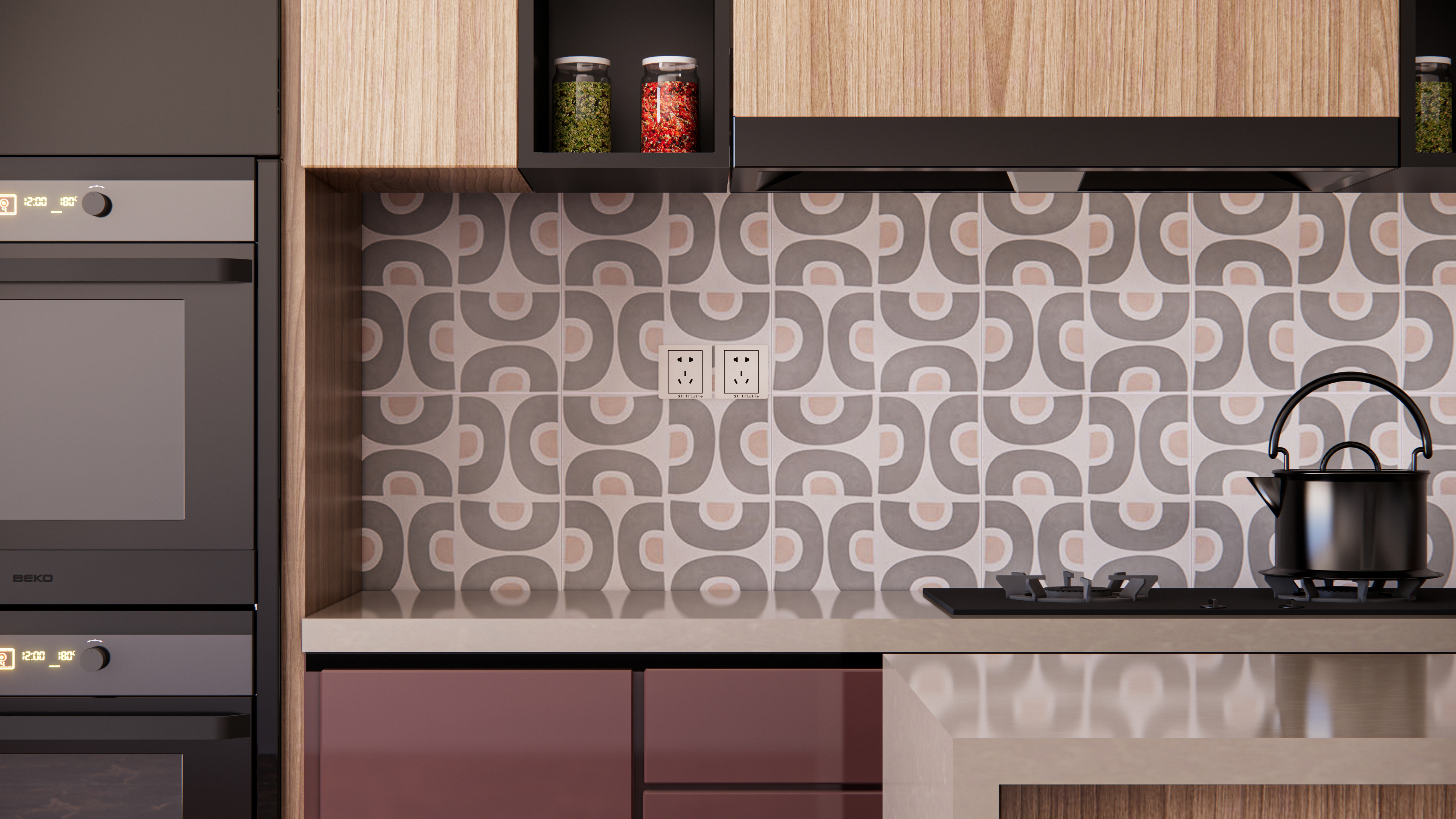 Retro Moroccan Pattern Backsplash in a Contemporary Kitchen | Material Depot