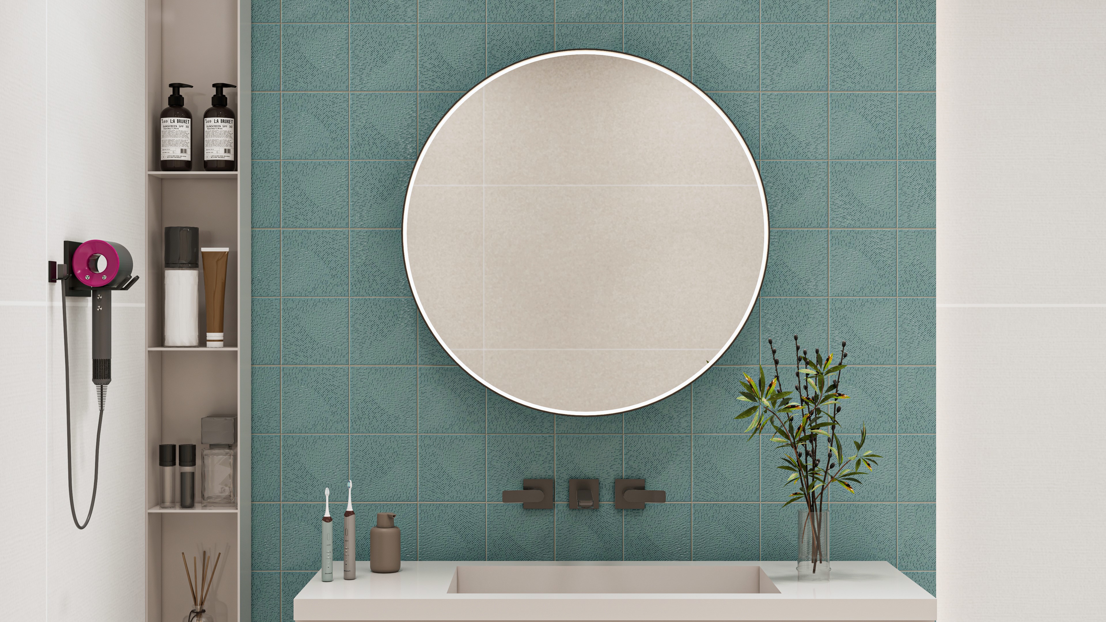 Sky Blue Punch Wall Tiles for a Soothing Bathroom Retreat | Material Depot