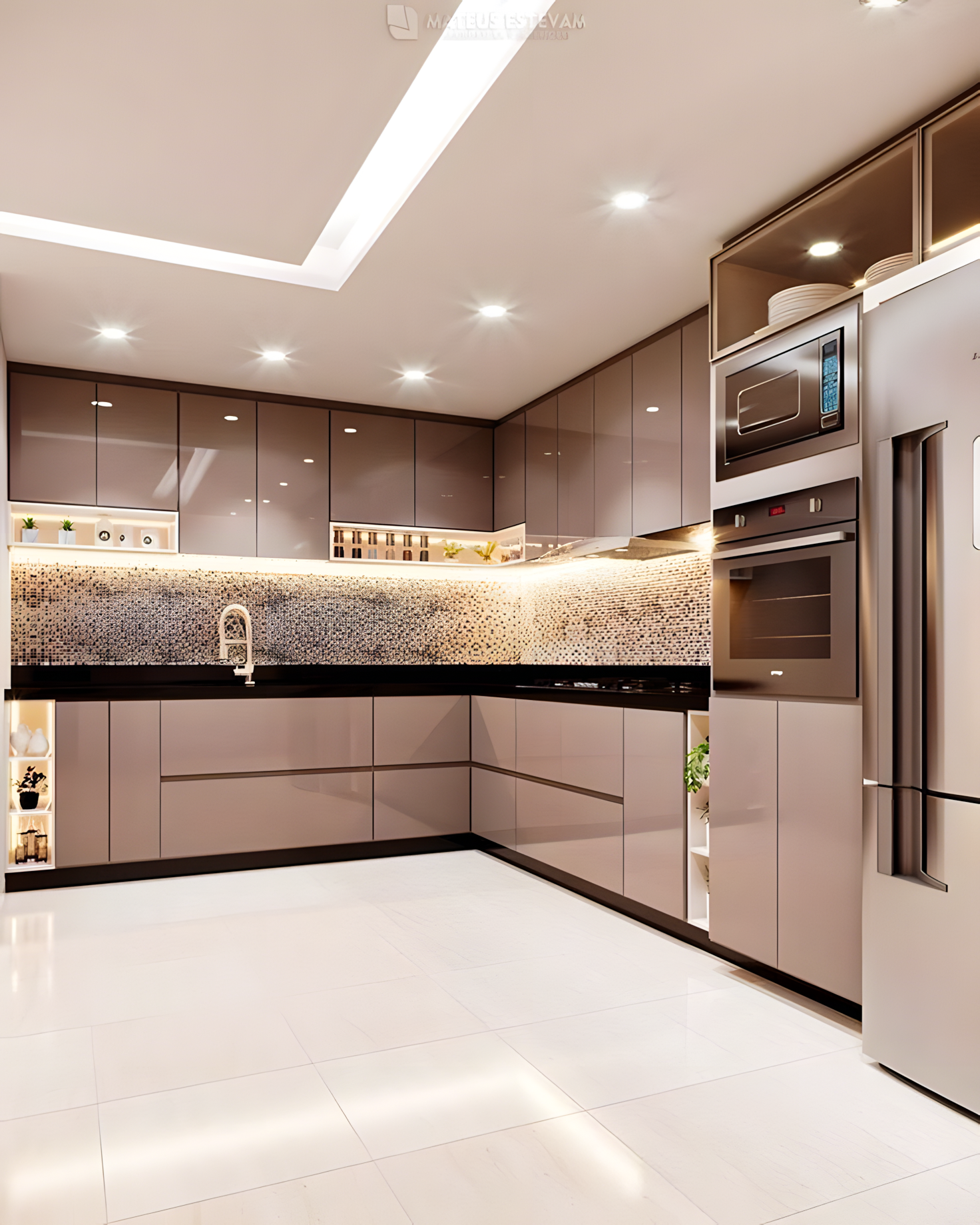 Sleek High Gloss Kitchen Design | Material Depot