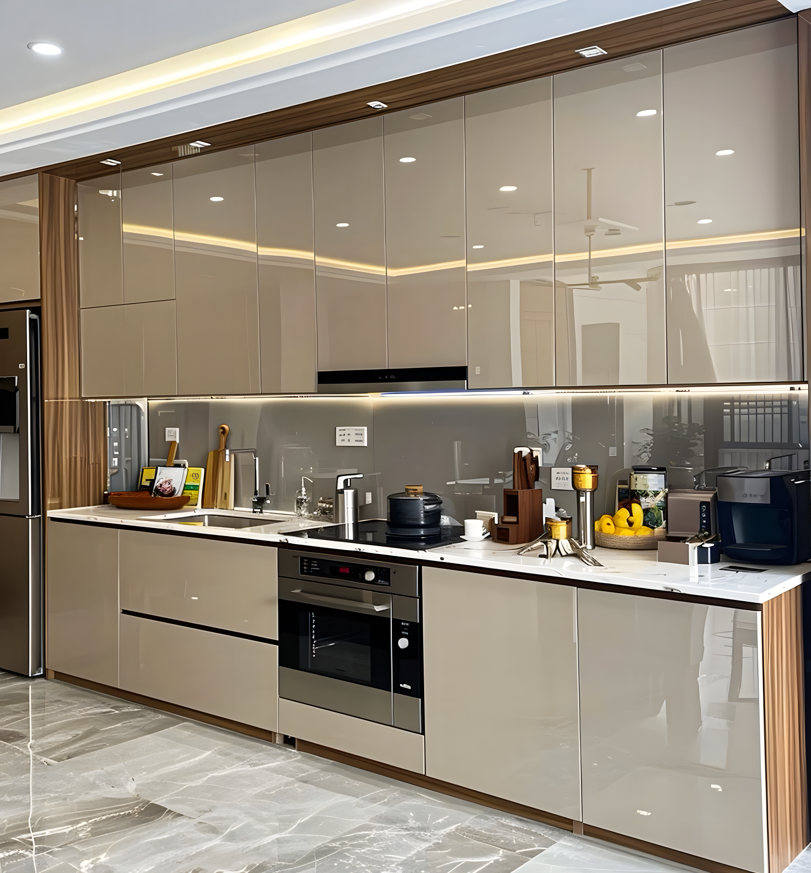 Sleek Kitchen Design With High-Gloss Cabinets | Material Depot